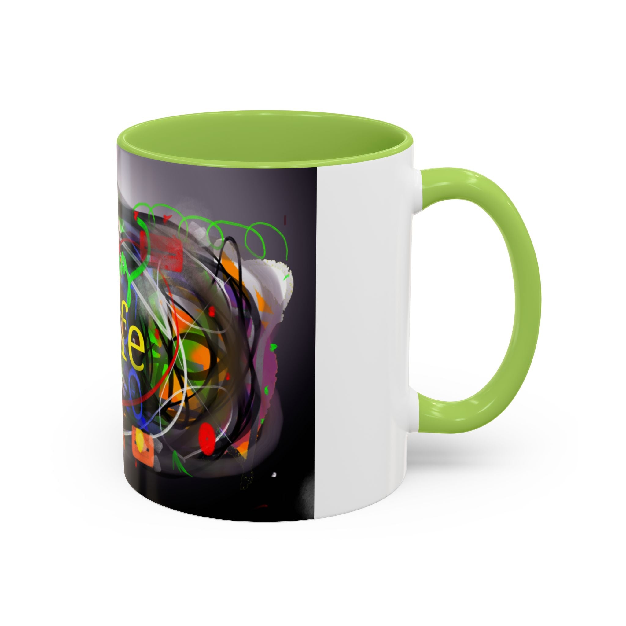 Abstract 'Live Your Life' Accent Coffee Mug — Colorful Artistic Ceramic Mug (11/15oz)