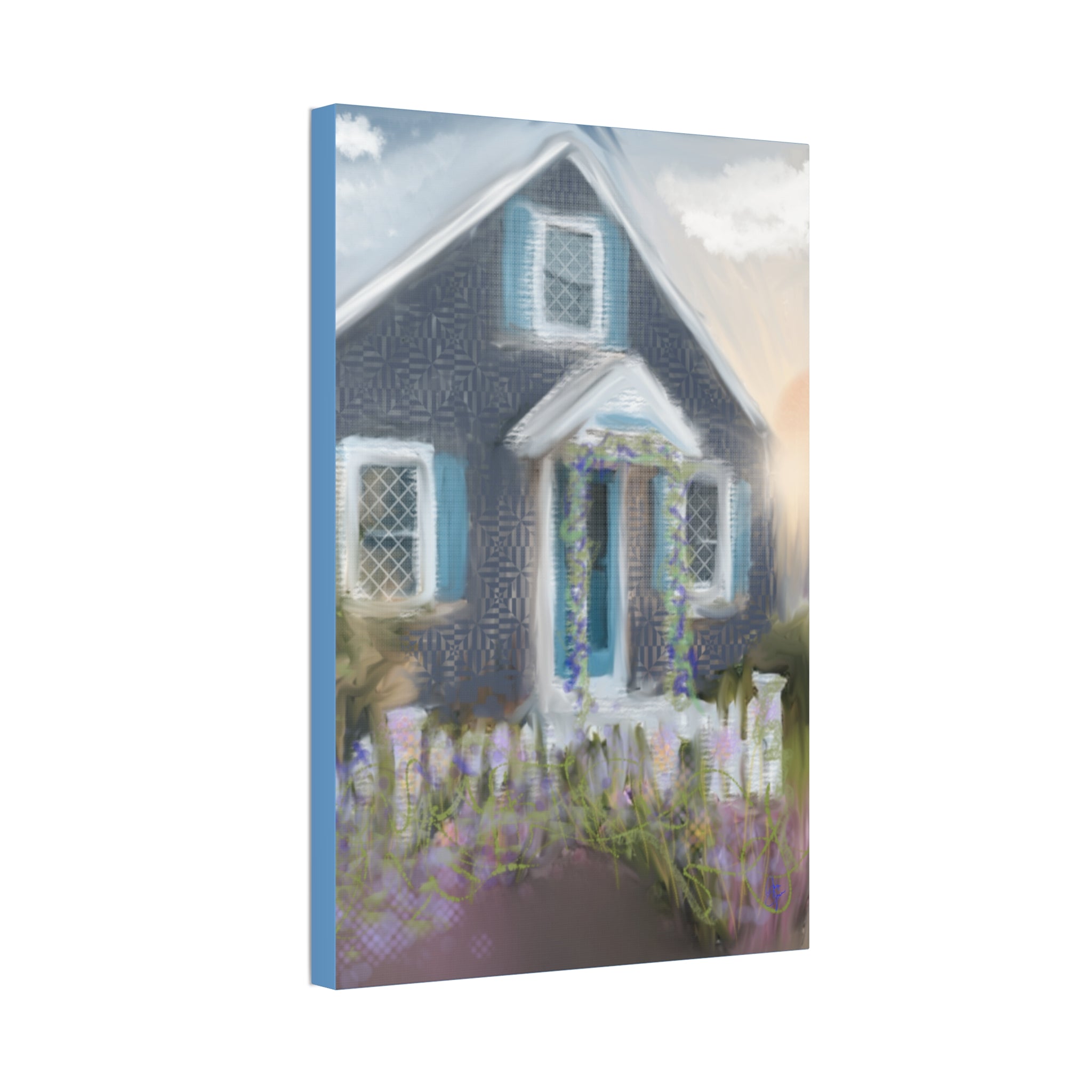 Coastal Cottage Garden Canvas Print — Stretched 1.5" Wall Art