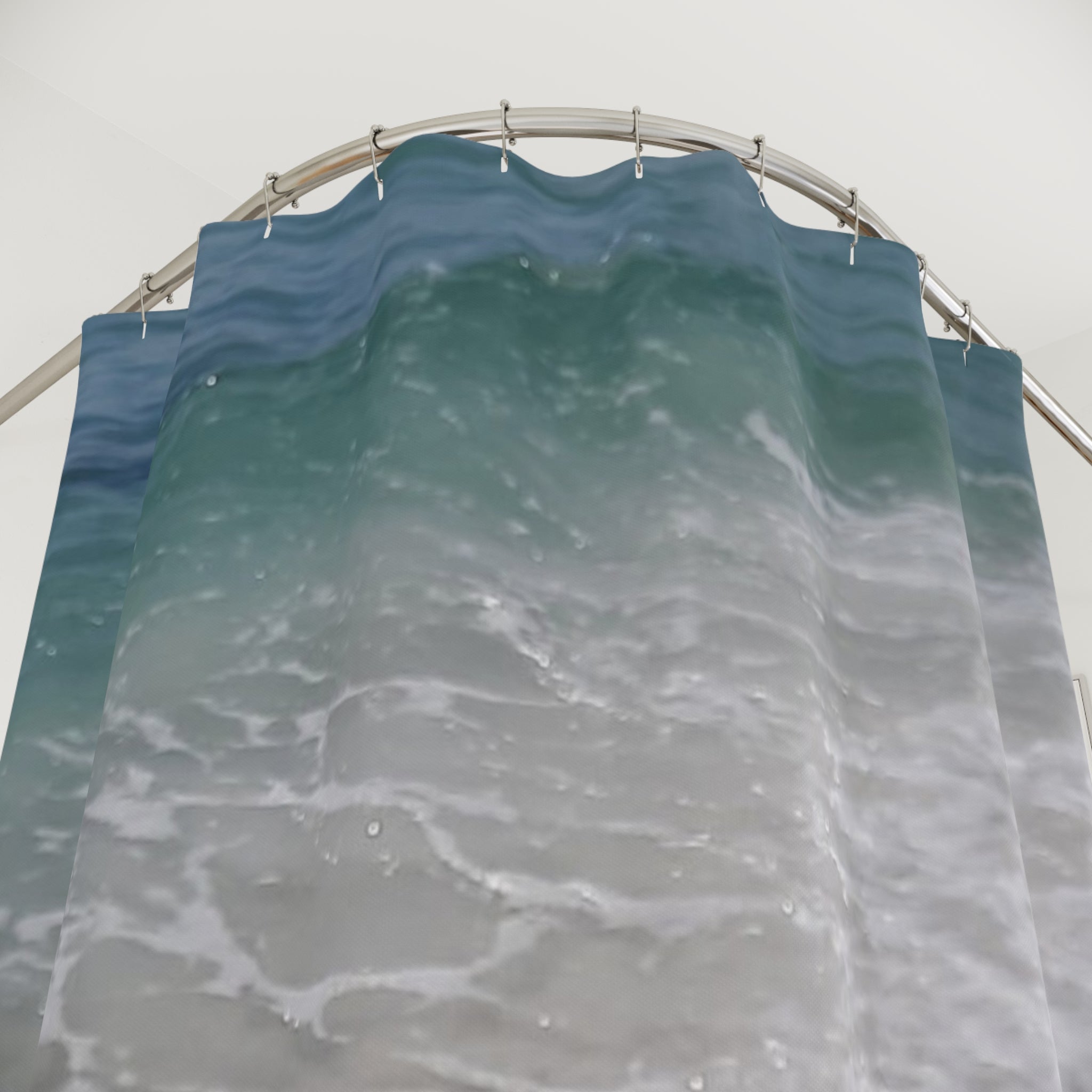 Ocean Waves Shower Curtain - Coastal Bathroom Decor