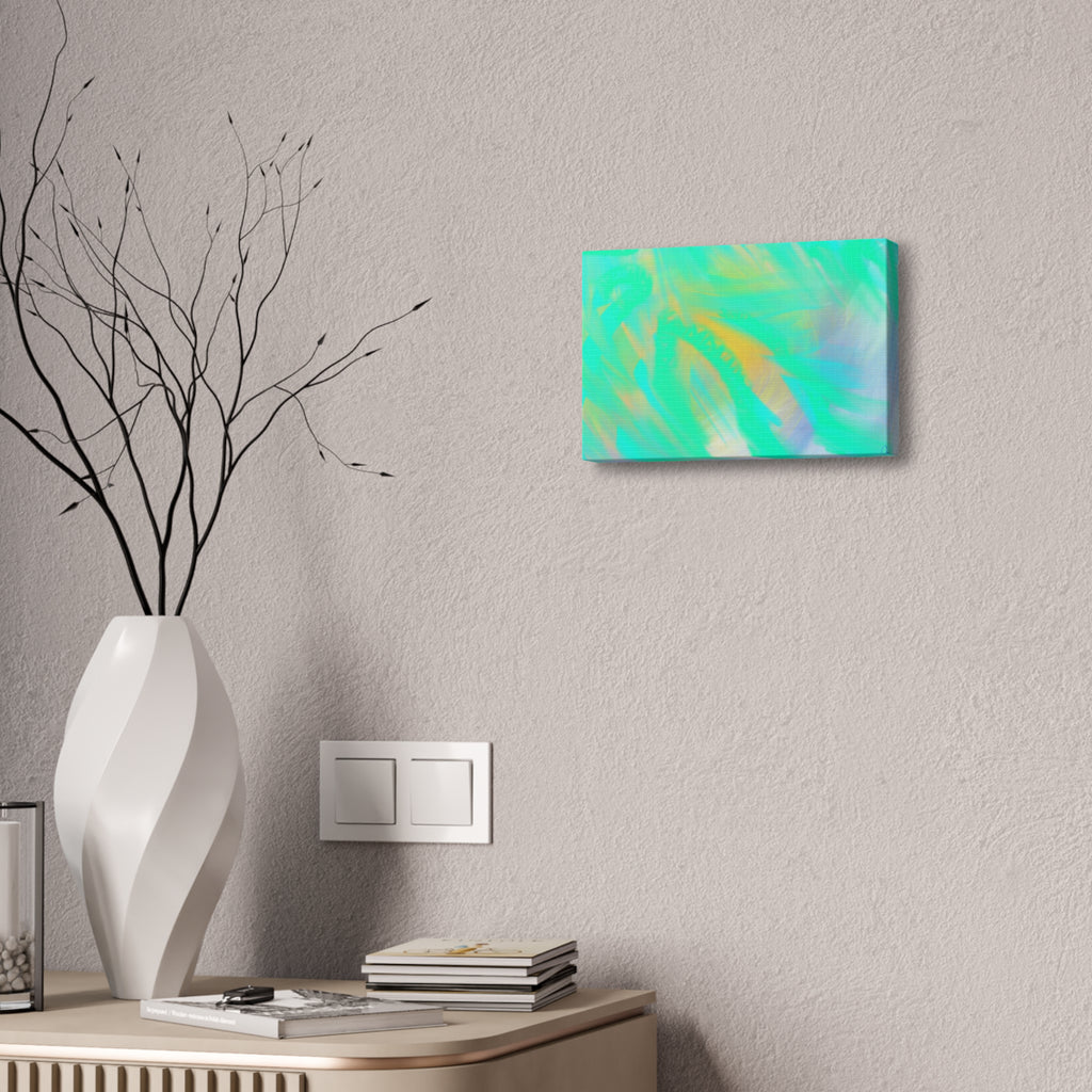 Turquoise Abstract Canvas Print – Ocean Breeze Stretched Wall Art