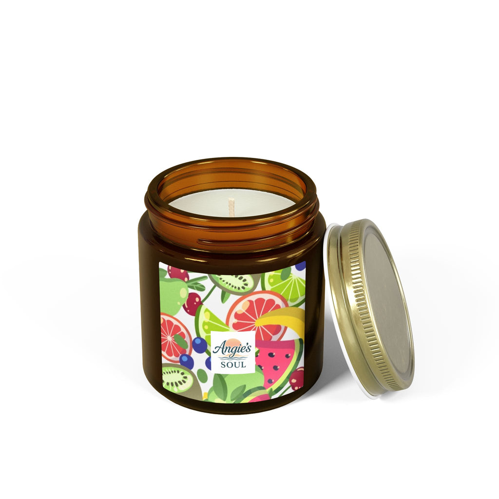 Coconut Apricot Scented Candle — Tropical Fruit Soy Jar (4oz/9oz)