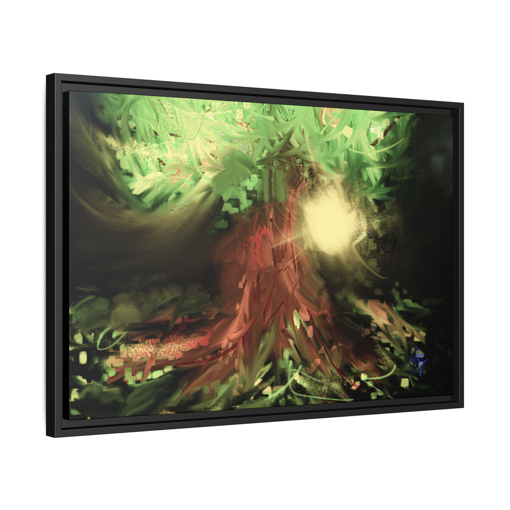 Sunset Tree Matte Canvas Framed Wall Art