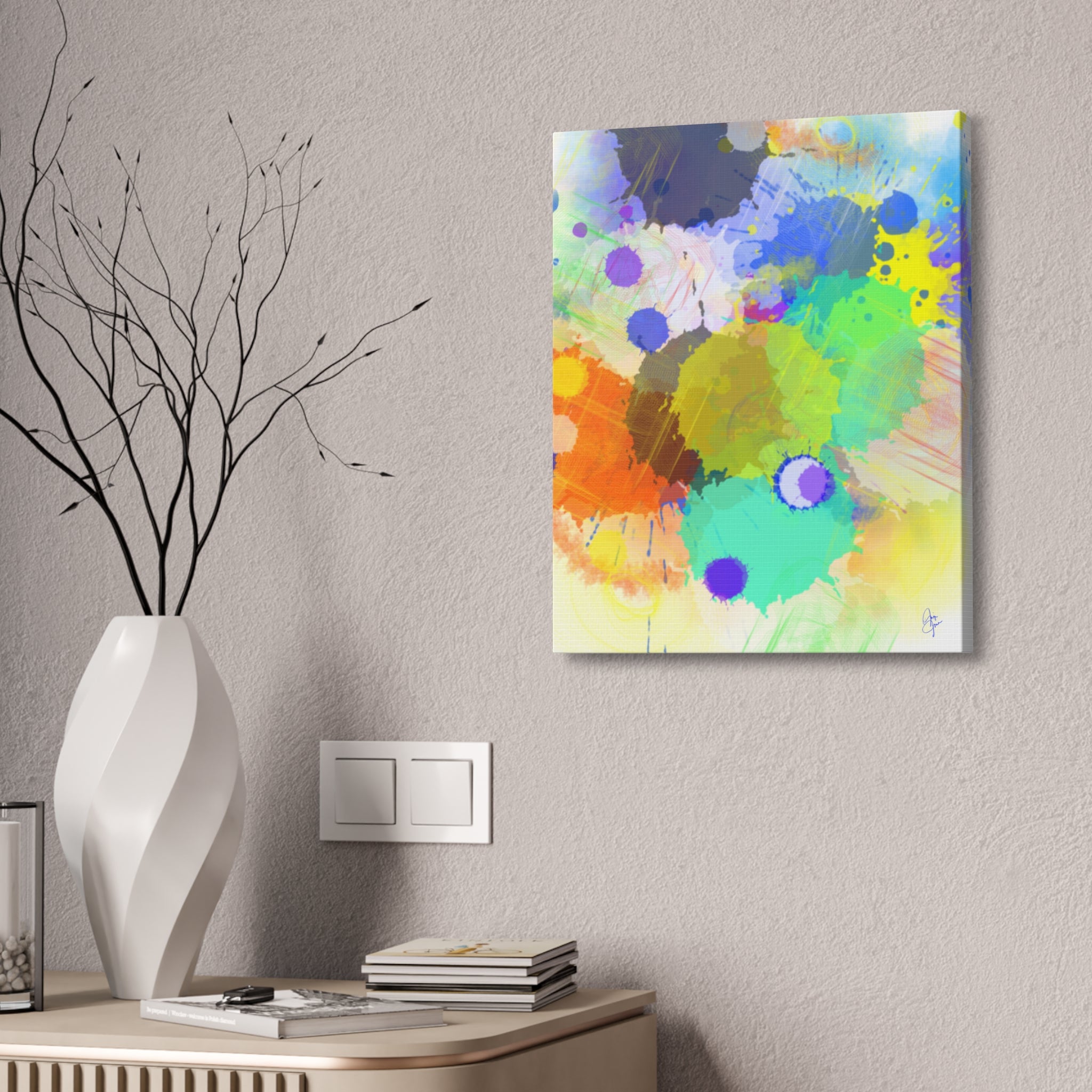 Abstract Color Splash Canvas Print — Stretched 1.5"