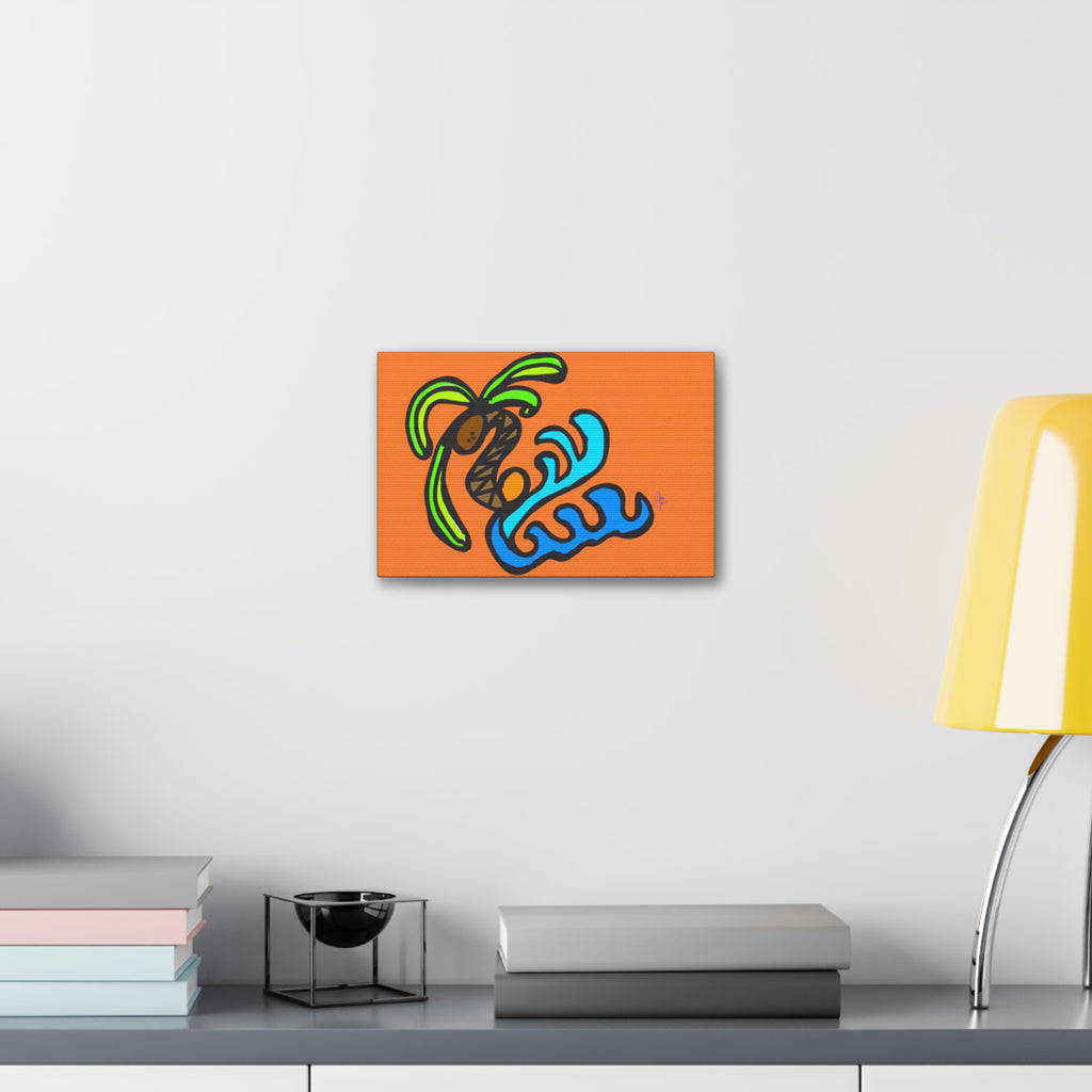 Stained Glass Beach Canvas — Whimsical Seaside Wall Art