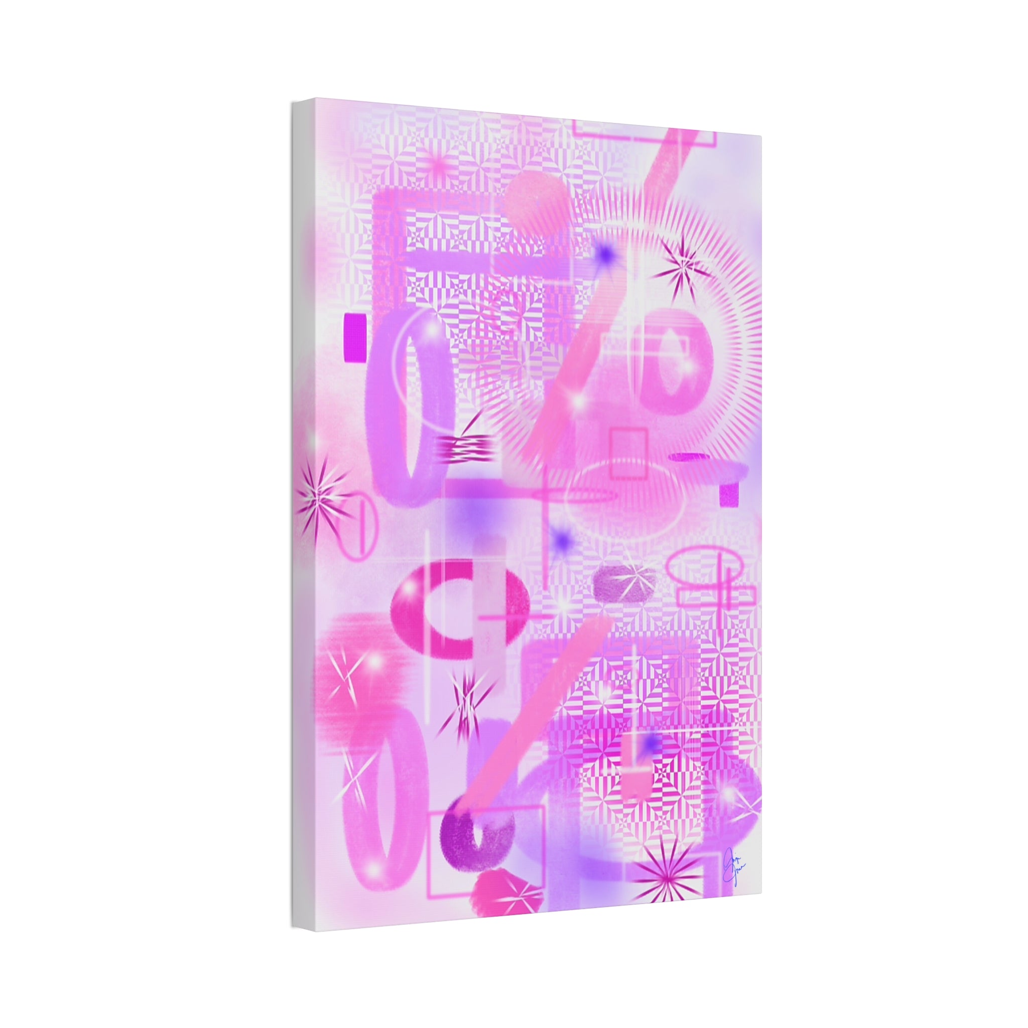 Abstract Pink Dream Canvas Wall Art — Modern Pastel Geometric Print