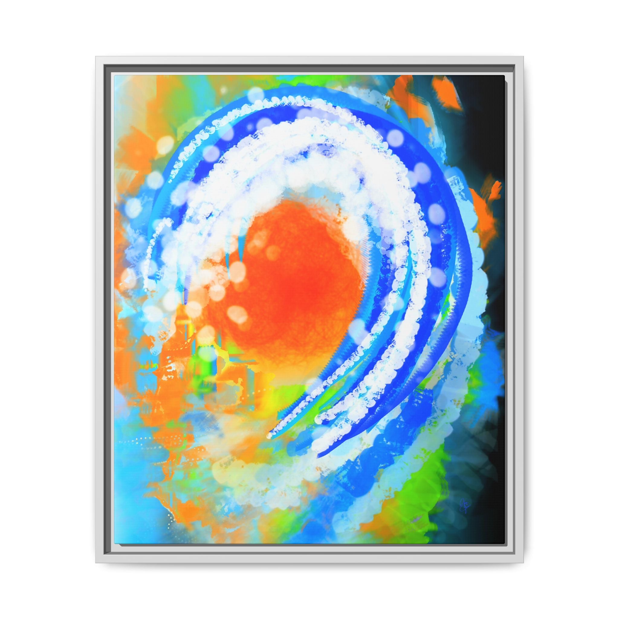 Abstract Ocean Wave Matte Canvas Print — Framed Multi‑Color Wall Art