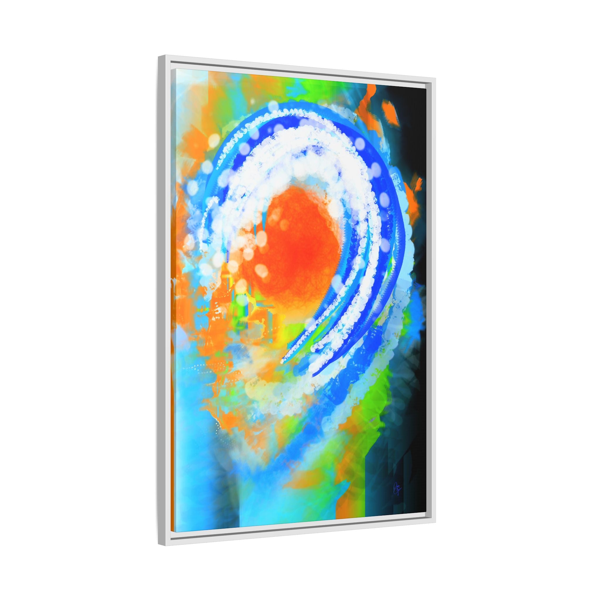 Abstract Ocean Wave Matte Canvas Print — Framed Multi‑Color Wall Art
