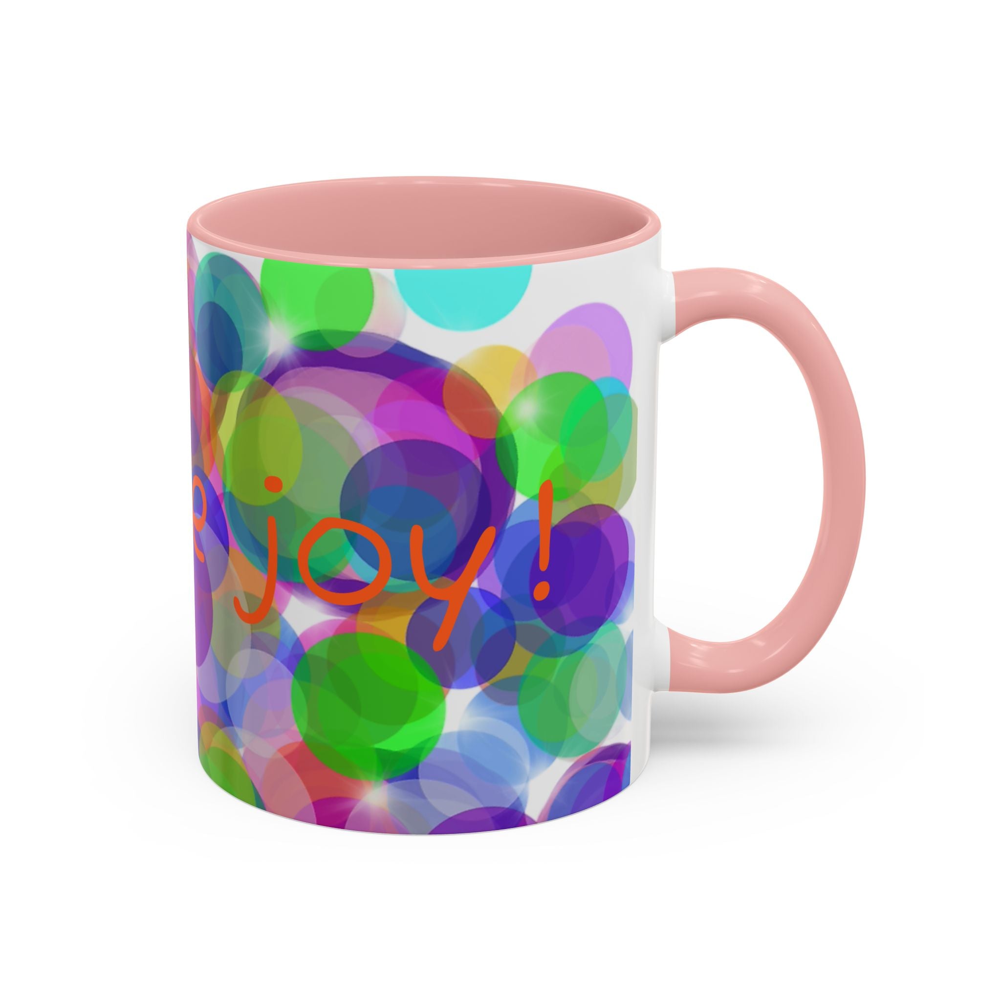 Colorful Bokeh "Choose Joy!" Accent Coffee Mug (11/15oz)