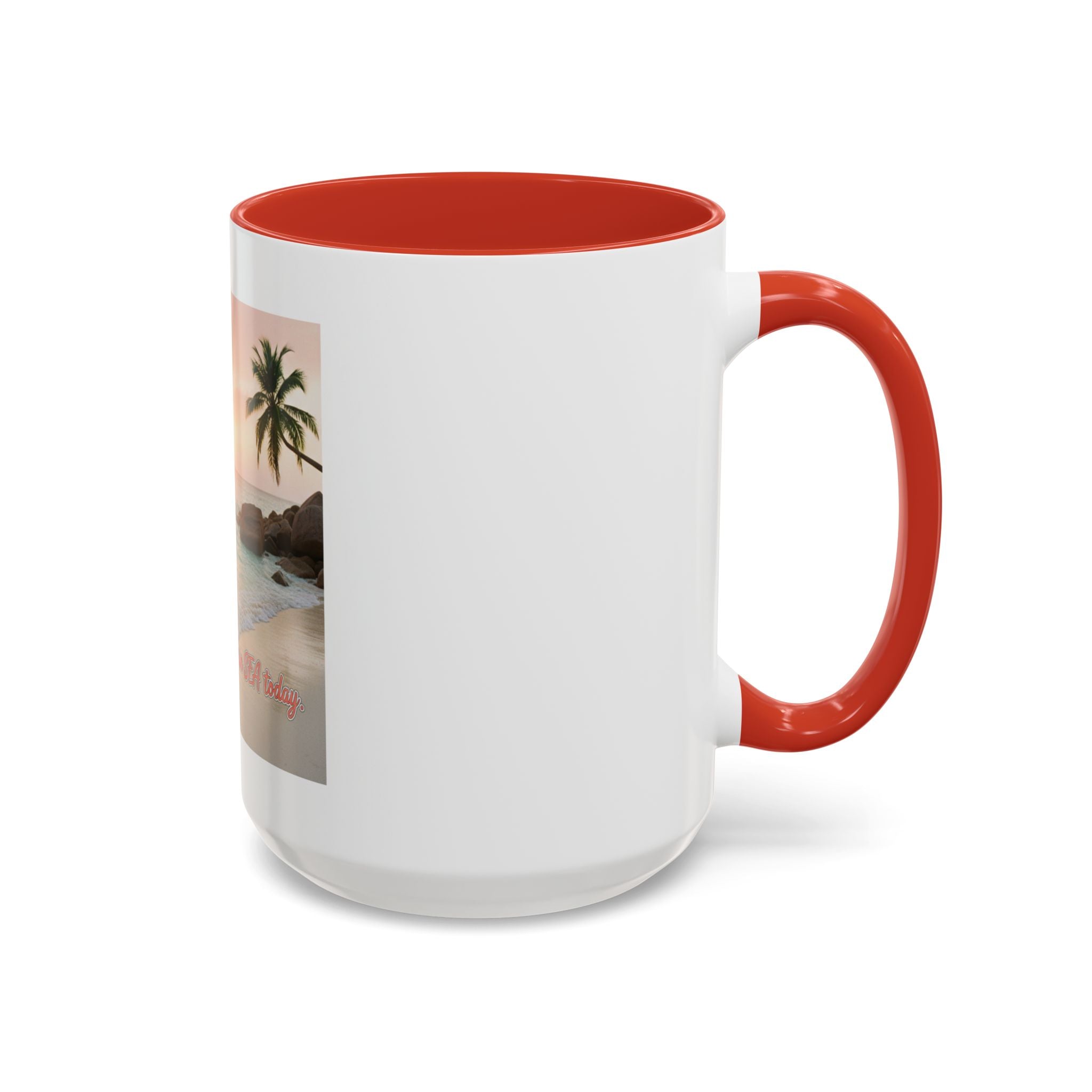 Tropical Beach Coffee Mug — Sunset Palm Ocean Accent Mug (11/15 oz)