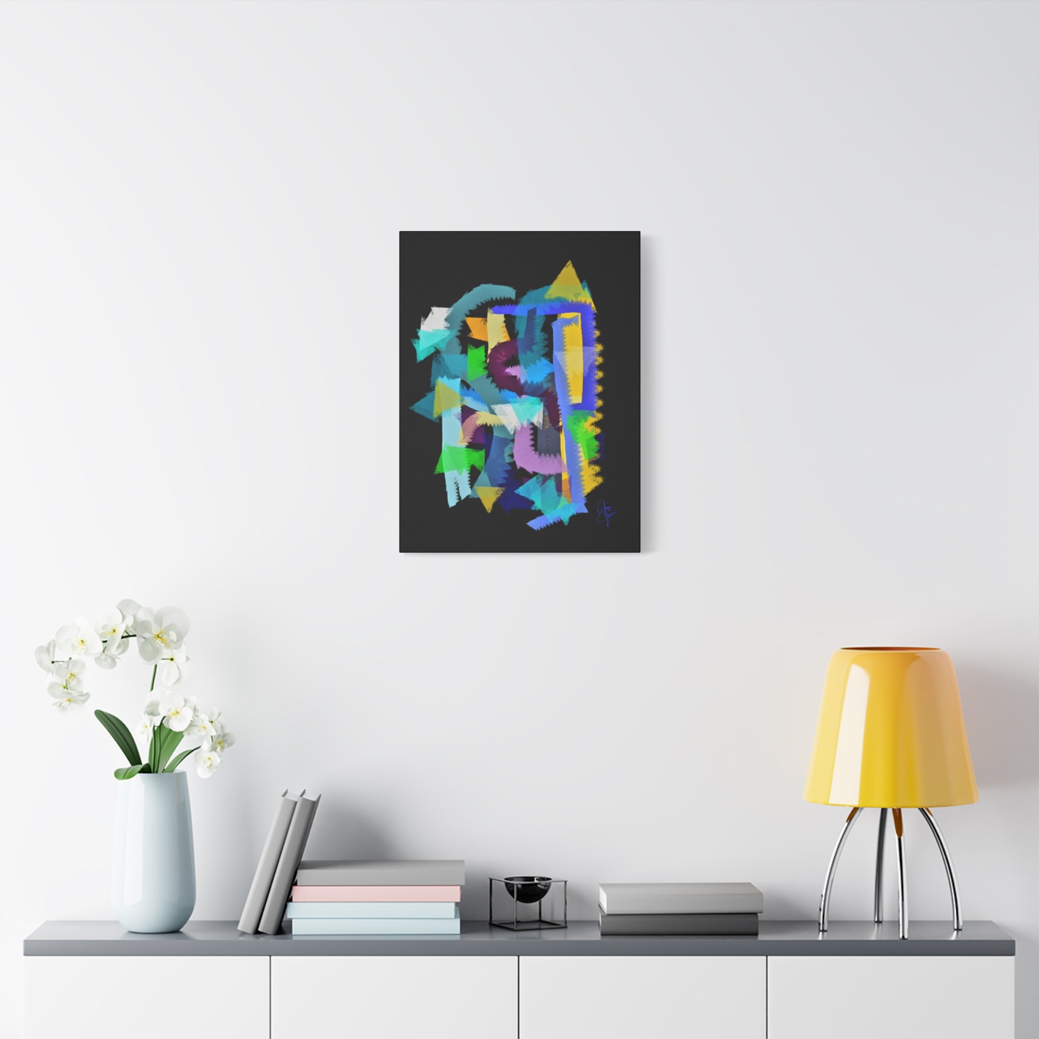 Abstract Color Burst Canvas Print — Vibrant Geometric Wall Art