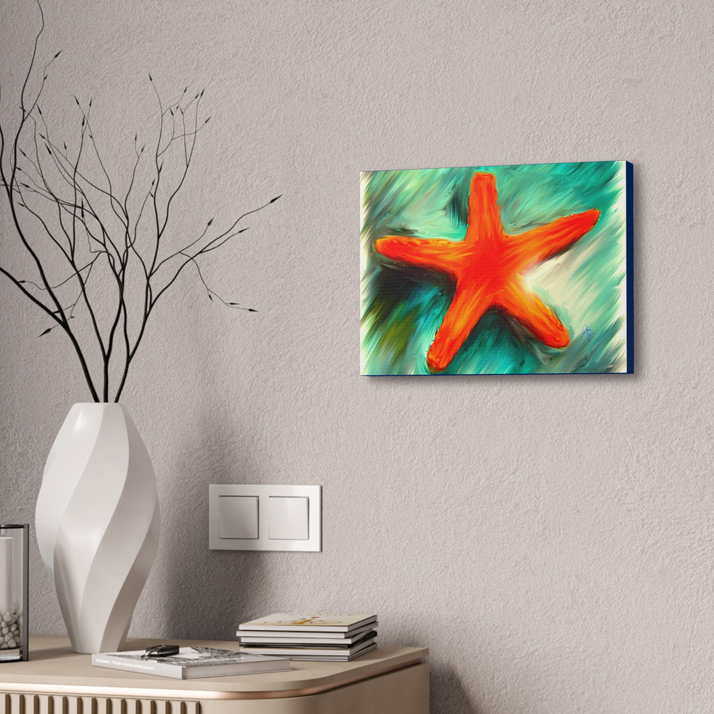 Starfish Wall Art Canvas — Stretched 1.5" Coastal Beach Décor