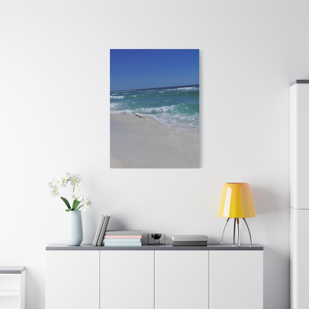 Seaside Waves Matte Canvas Print — Stretched Beach Wall Art