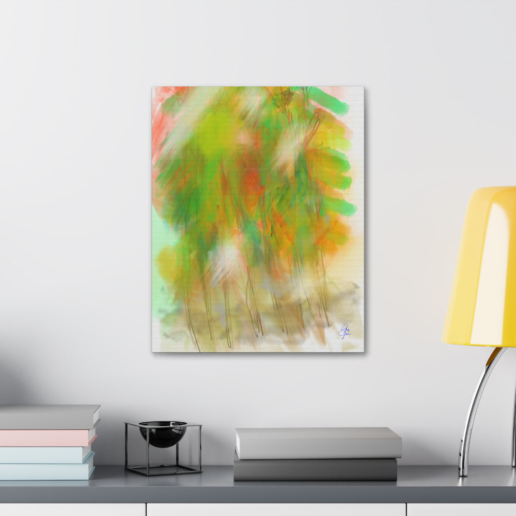 Abstract Green Forest Canvas — Stretched Wall Art