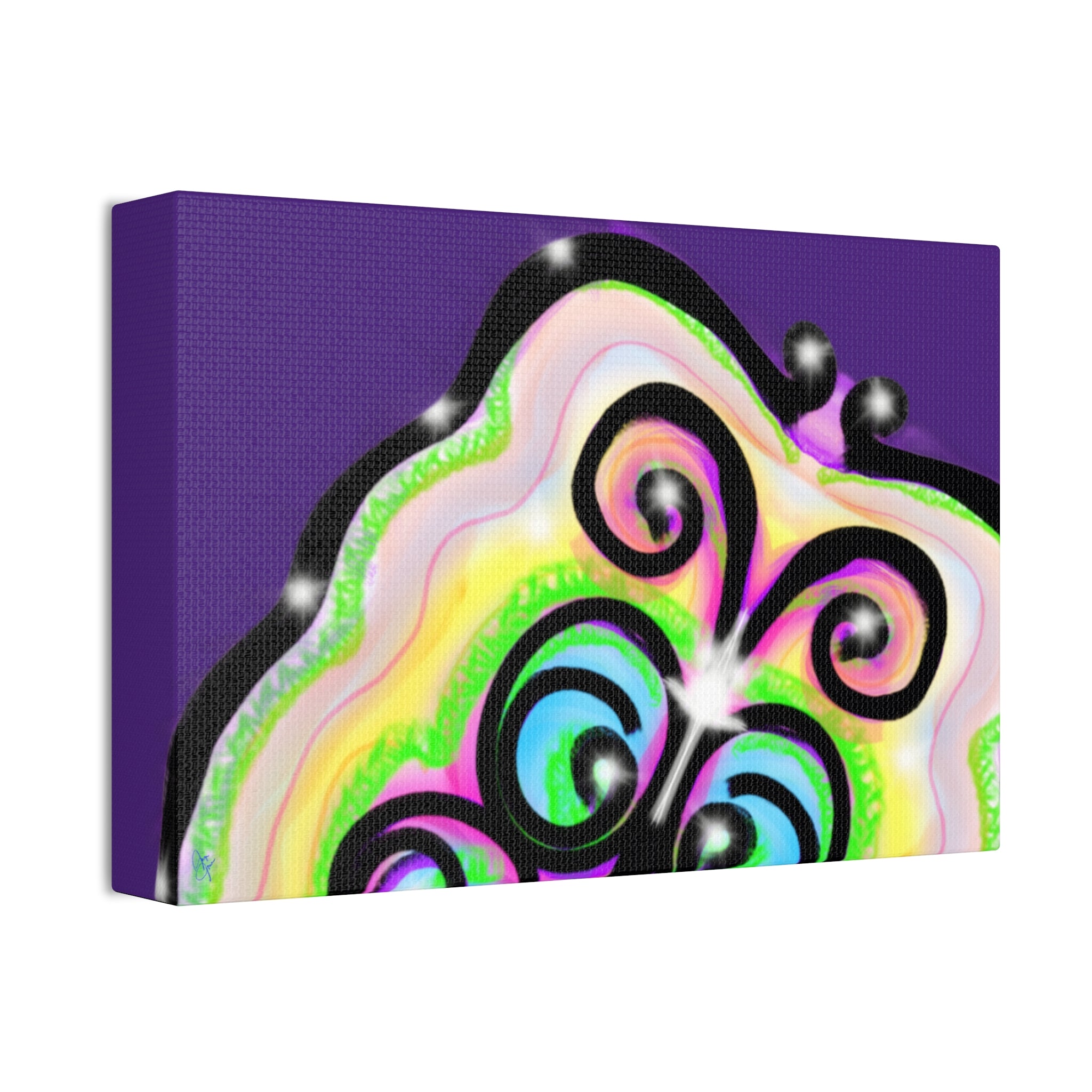 Abstract Rainbow Butterfly Canvas Print — Colorful Pop Art Wall Decor (Stretched 1.5")