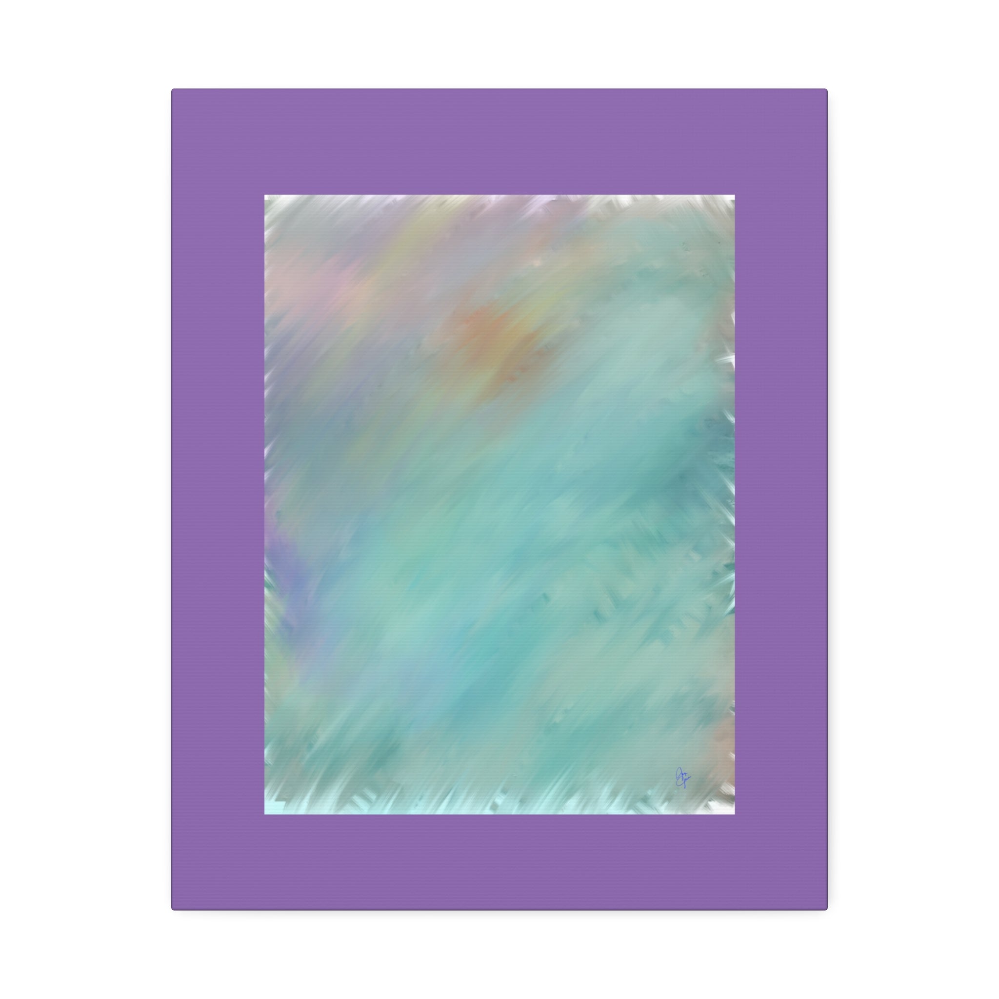 Abstract Teal Watercolor Canvas Print — Stretched 1.5" Edge