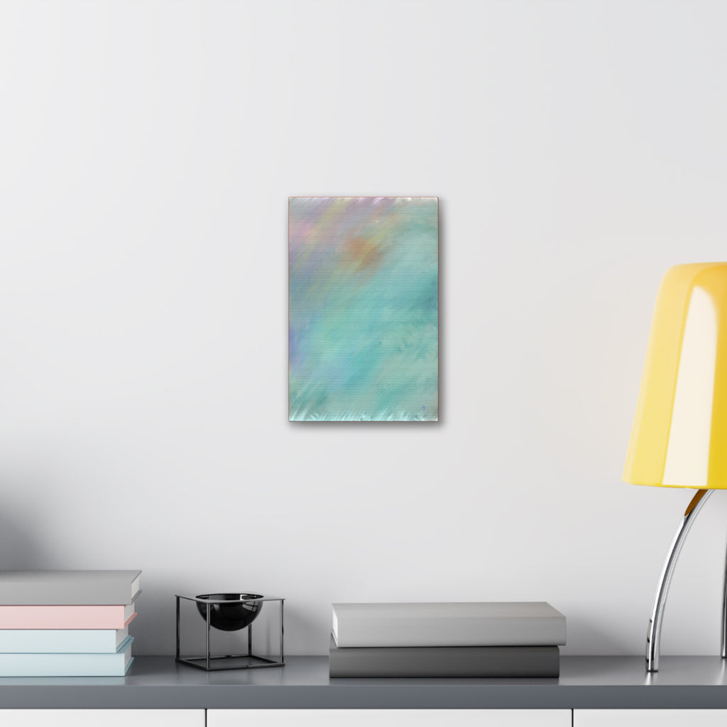 Abstract Teal Watercolor Canvas Print — Stretched 1.5" Edge
