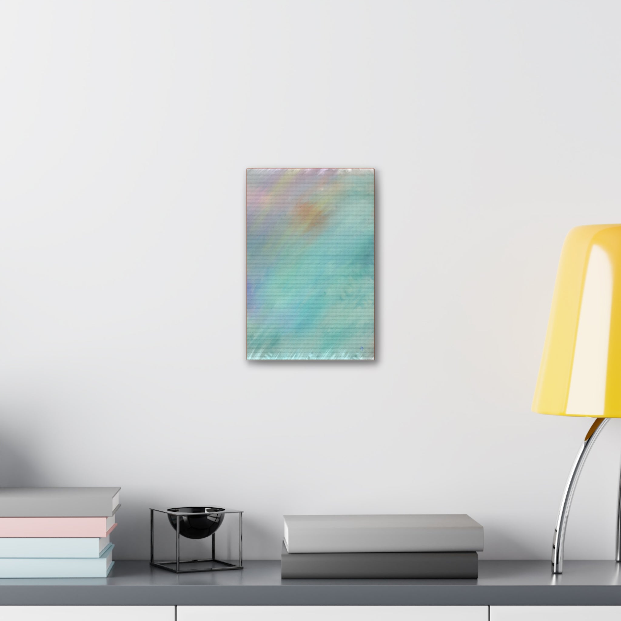 Abstract Teal Watercolor Canvas Print — Stretched 1.5" Edge