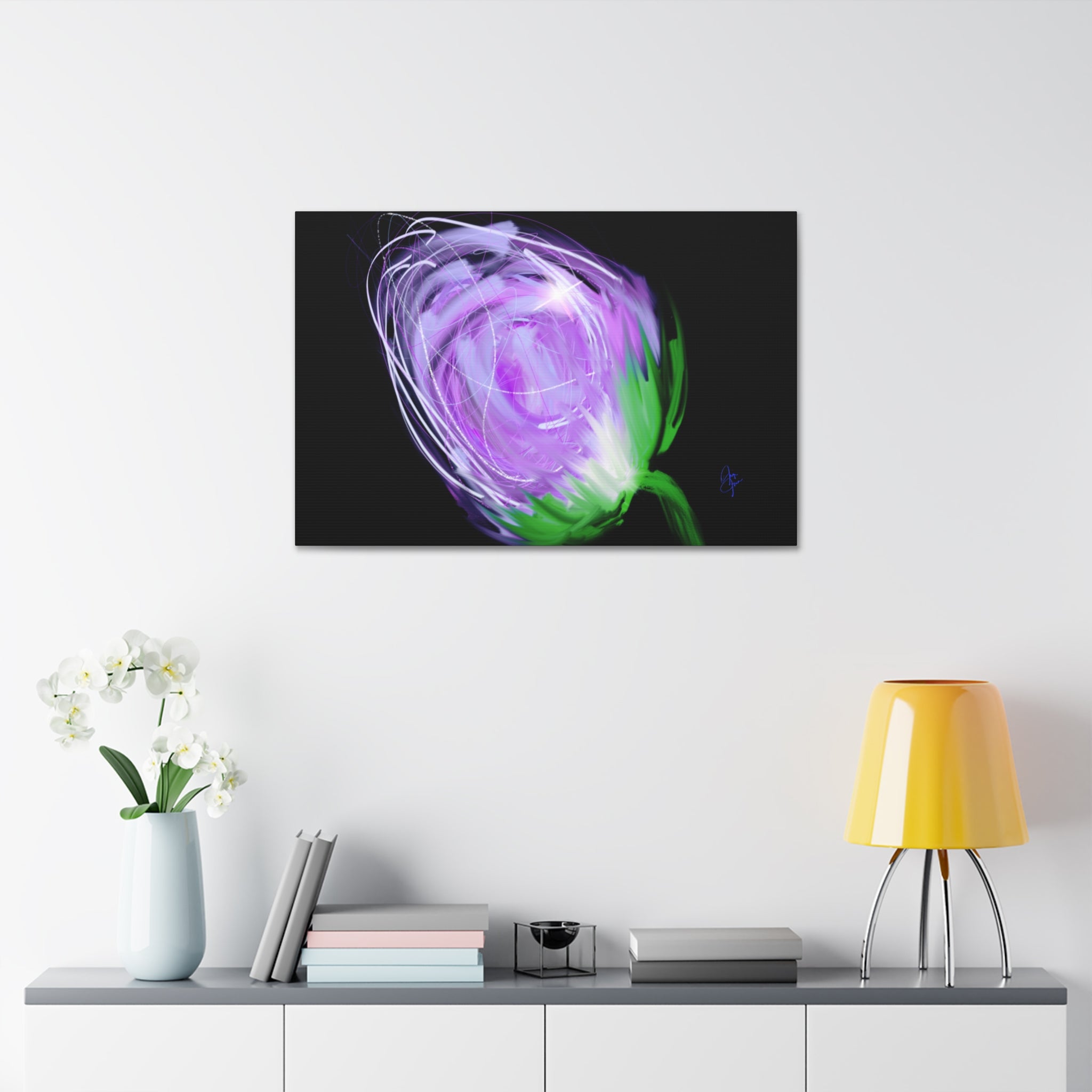 Abstract Purple Bloom Canvas Print — Stretched 1.5" Wall Art