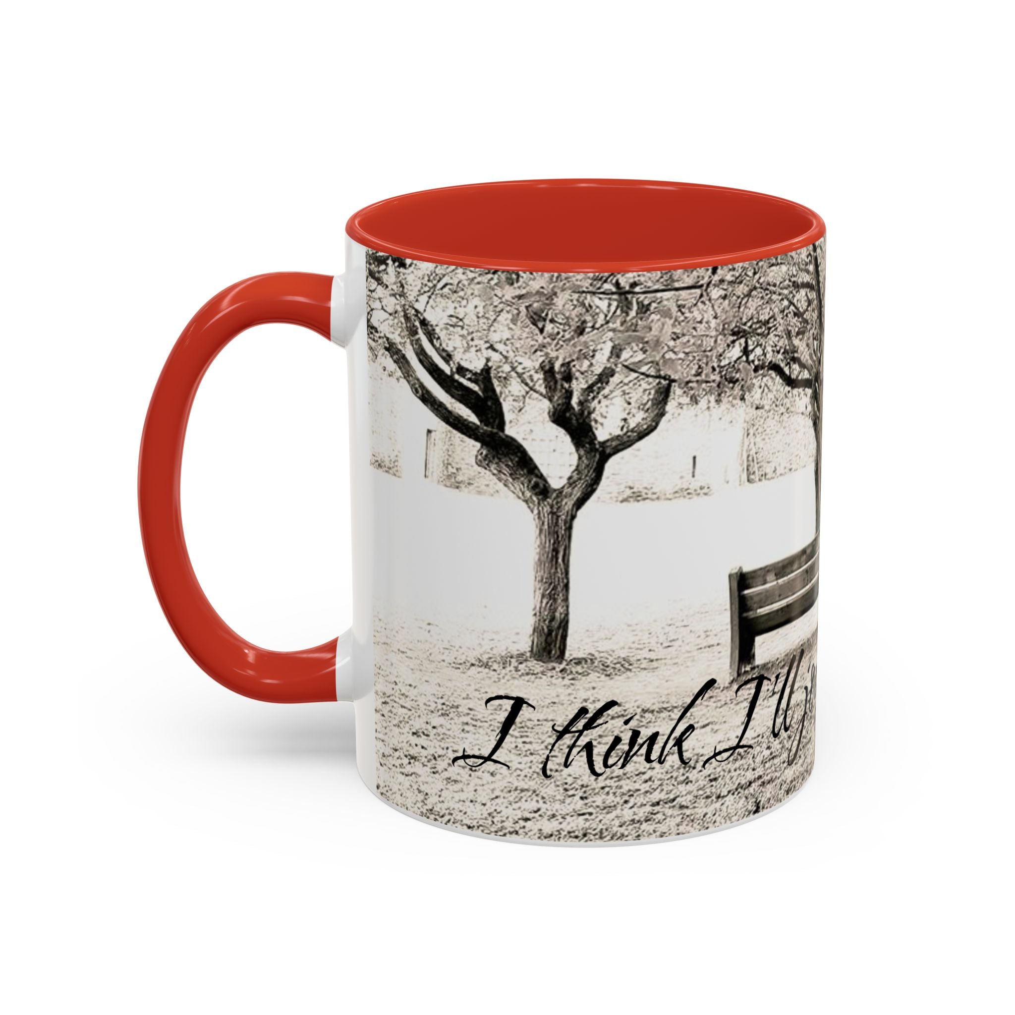 Conversation Bench Coffee Mug — 'I'll Join the Conversation' Accent Ceramic Mug