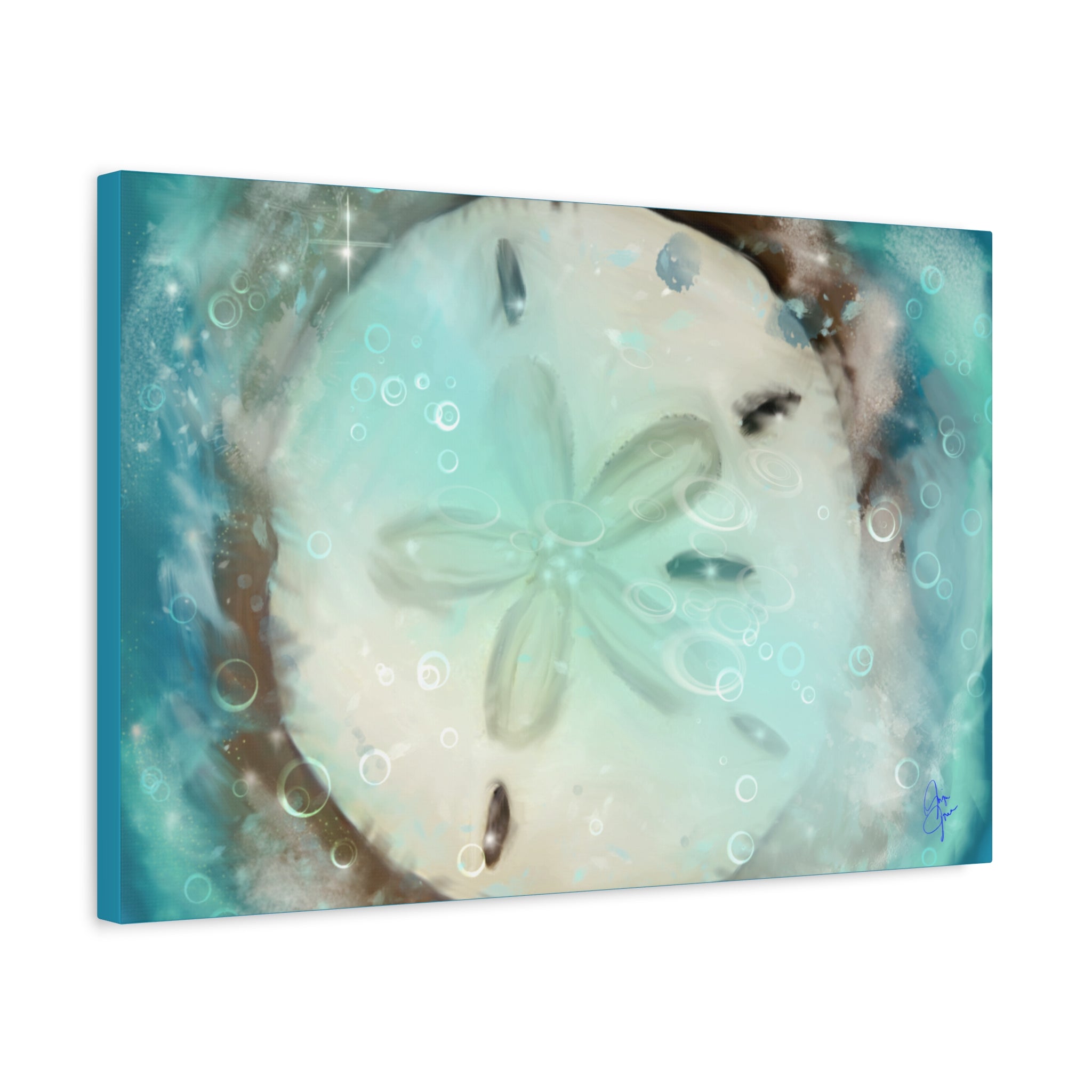 Sand Dollar Ocean Canvas Wall Art — Beach Coastal Nautical Decor