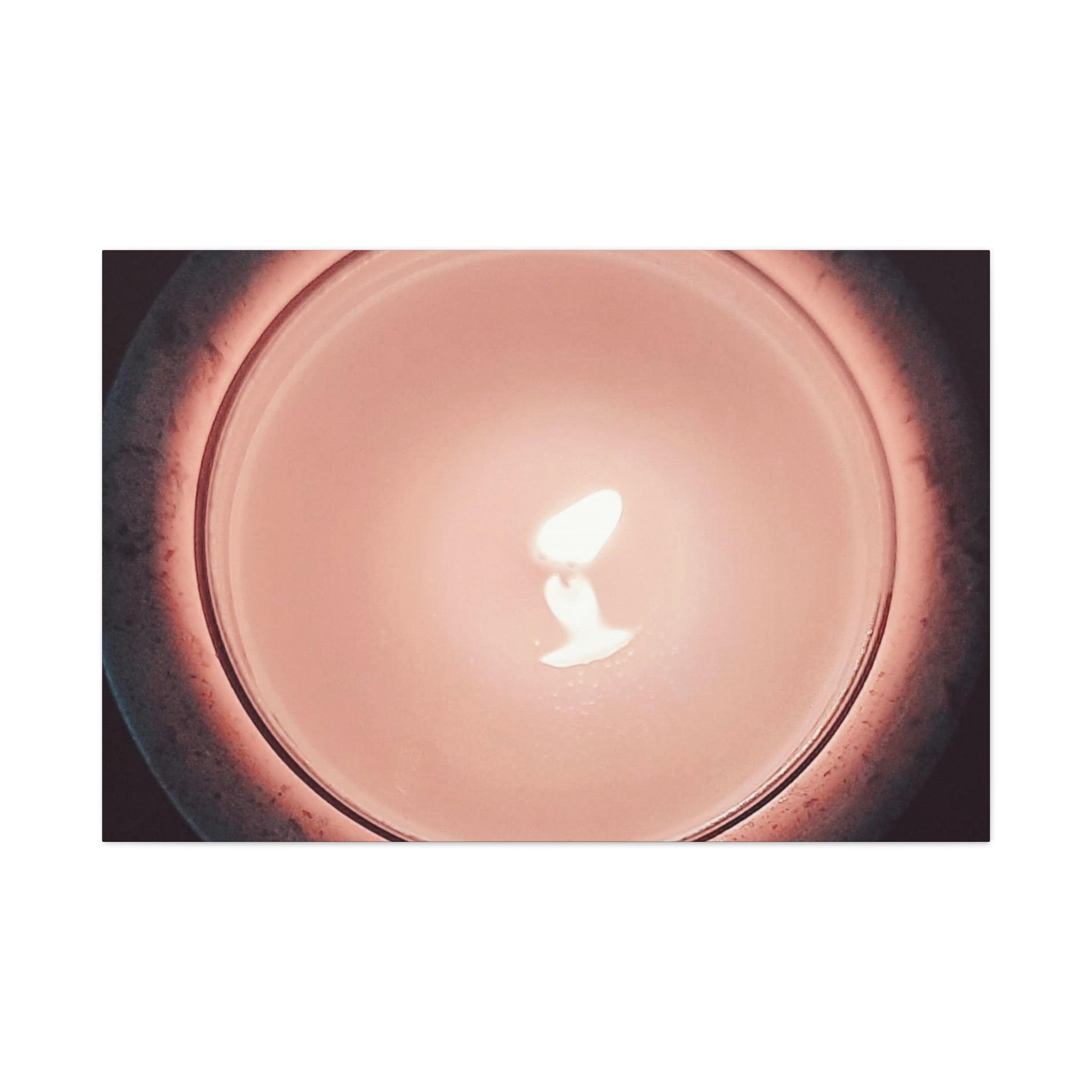 Candle Flame Matte Canvas Wall Art — Warm Glow Minimalist Home Decor