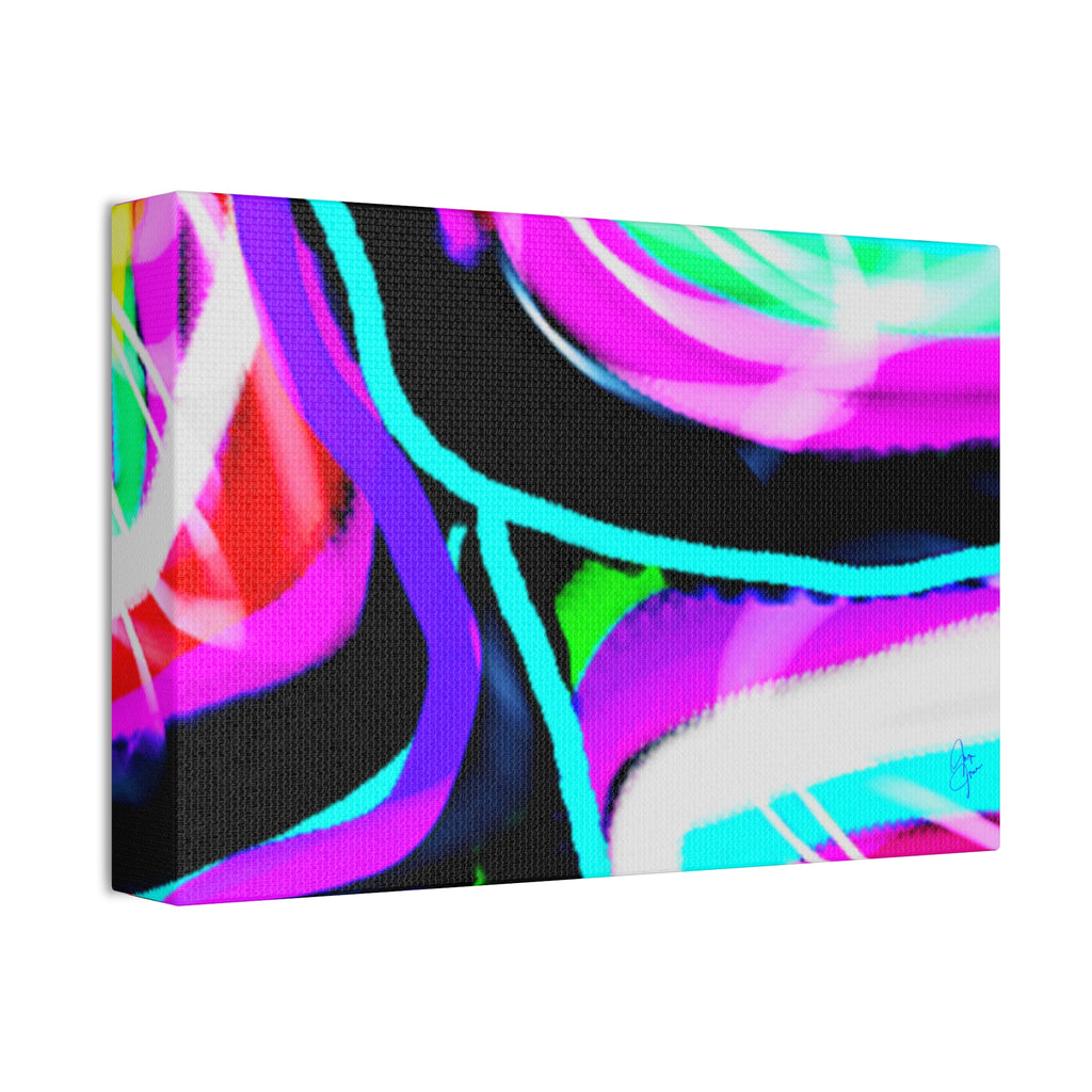 Abstract Neon Wave Canvas