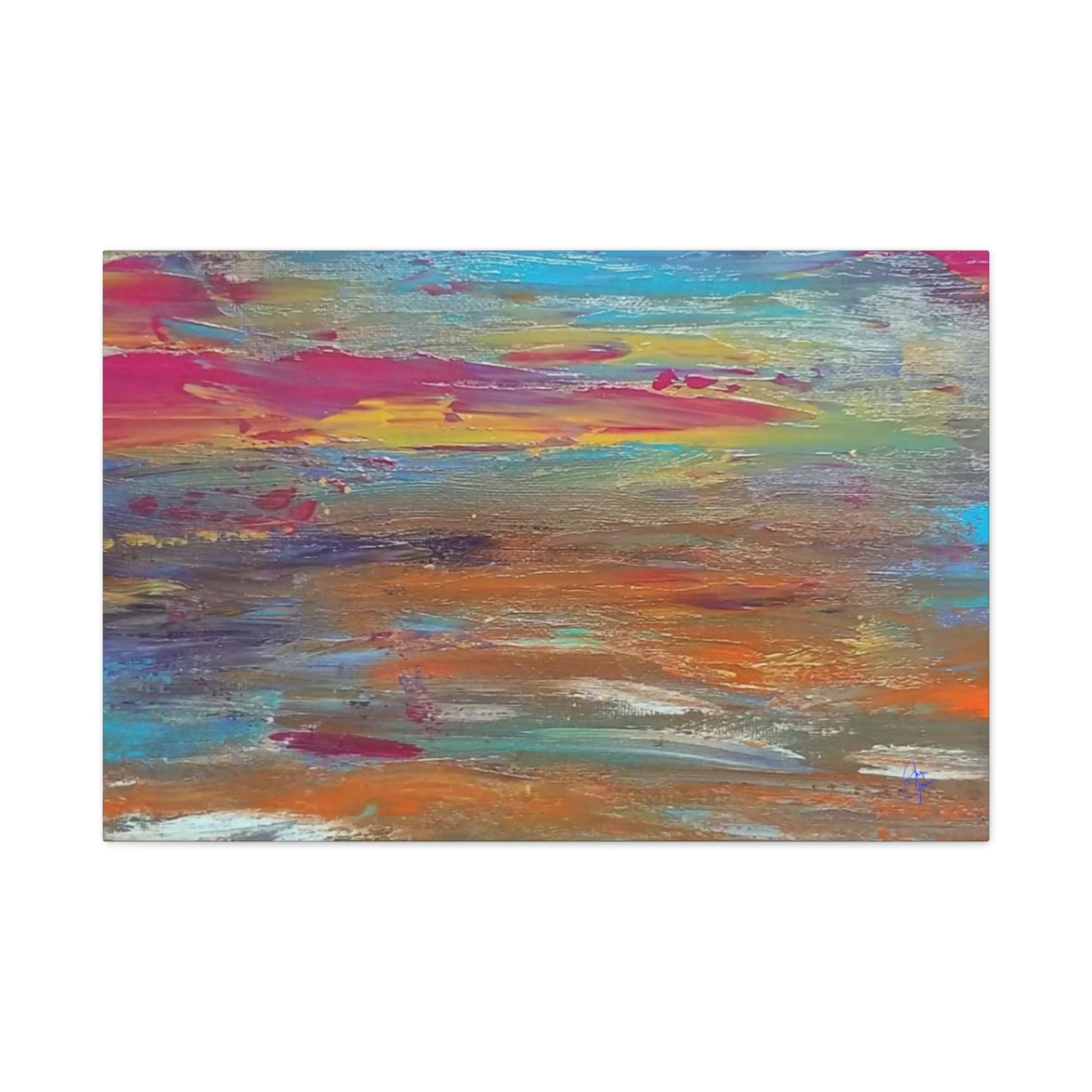 Abstract Colorful Sunset Matte Canvas Wall Art — Stretched 1.25"