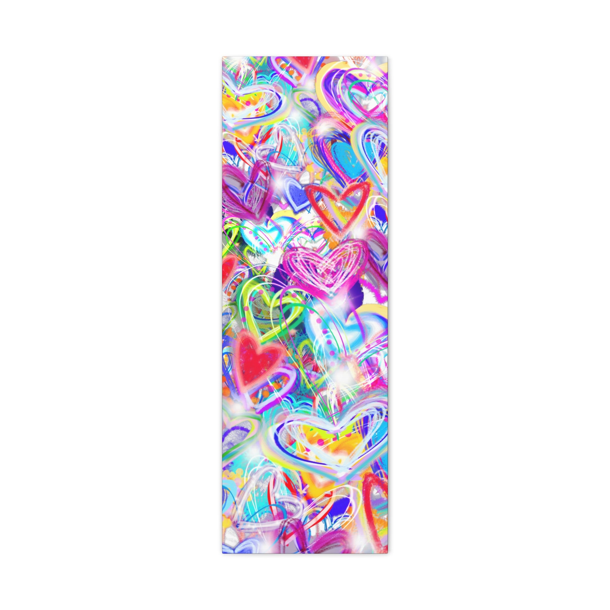 Colorful Heart Graffiti Matte Canvas