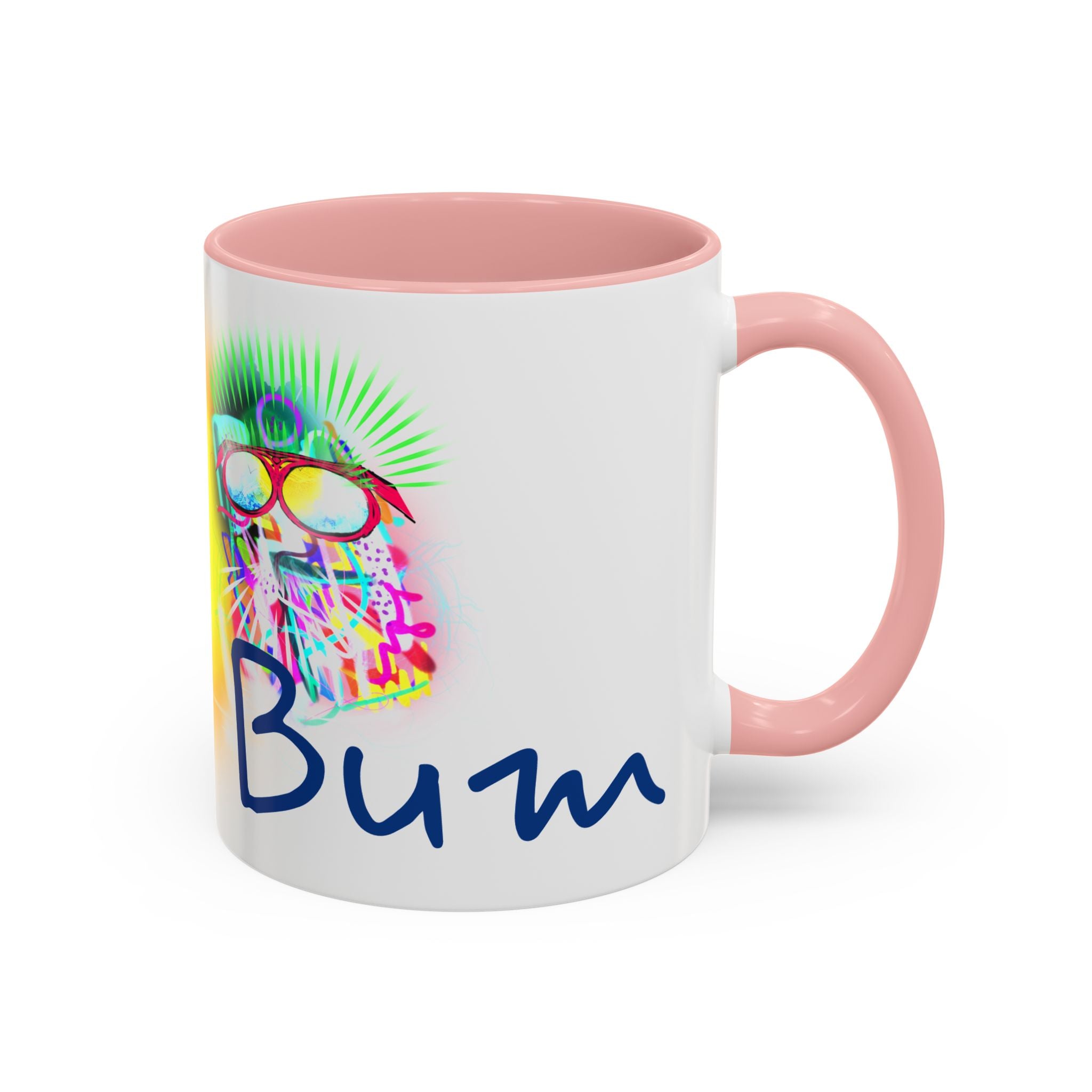 Beach Bum Coffee Mug — Colorful Retro Skull Design (11/15oz)