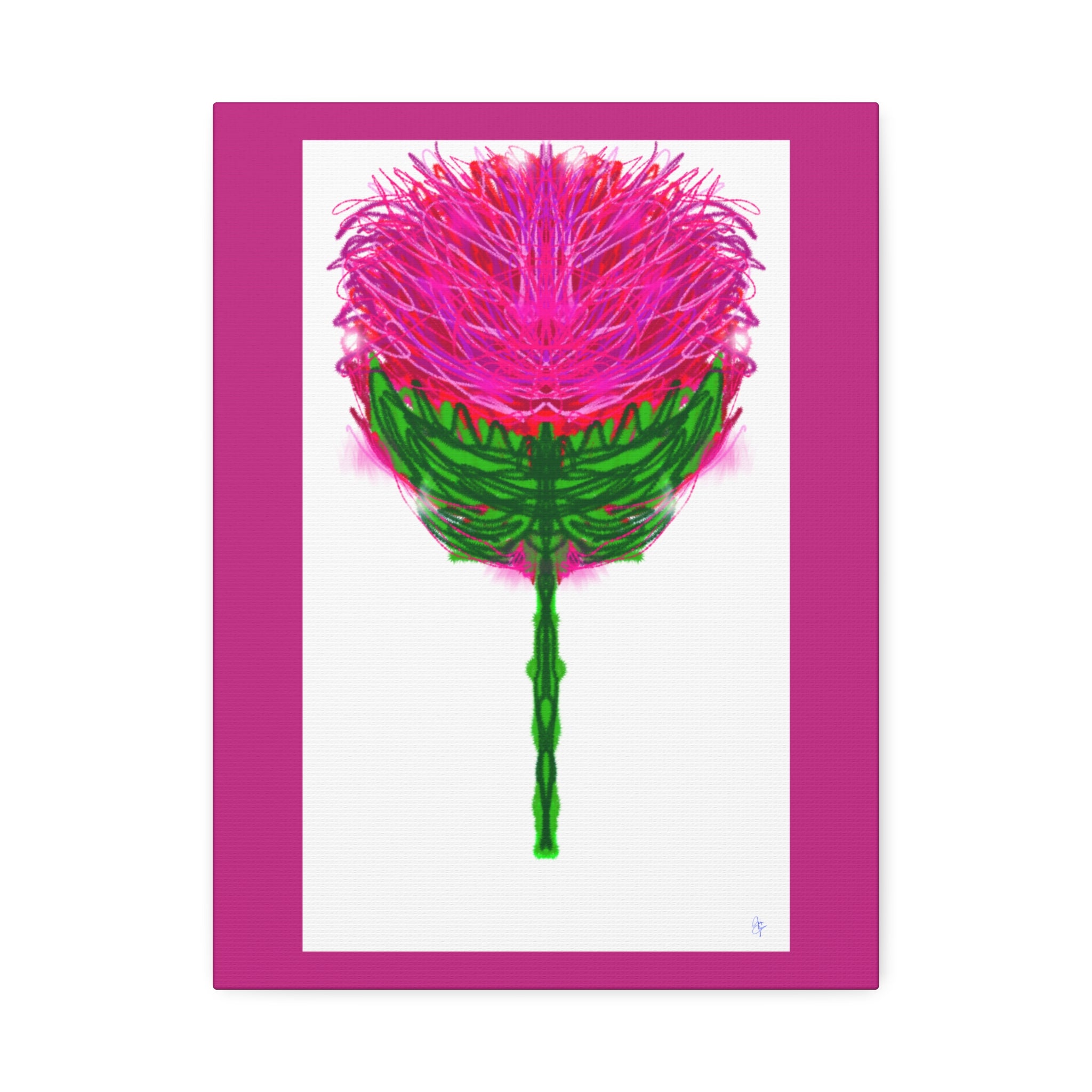 Pink Thistle Canvas Print — Stretched 1.5" Floral Wall Art