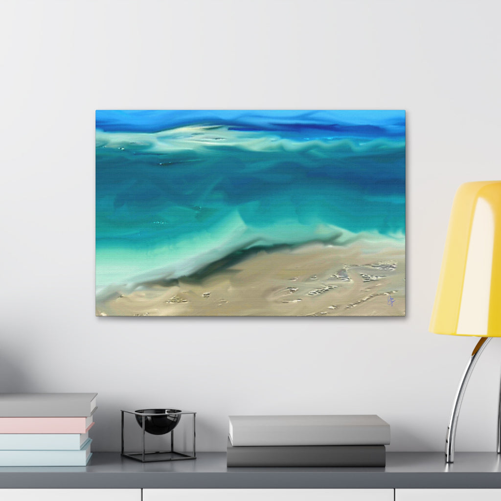 Ocean Waves Canvas Wall Art — Coastal Beach Seascape Canvas Print