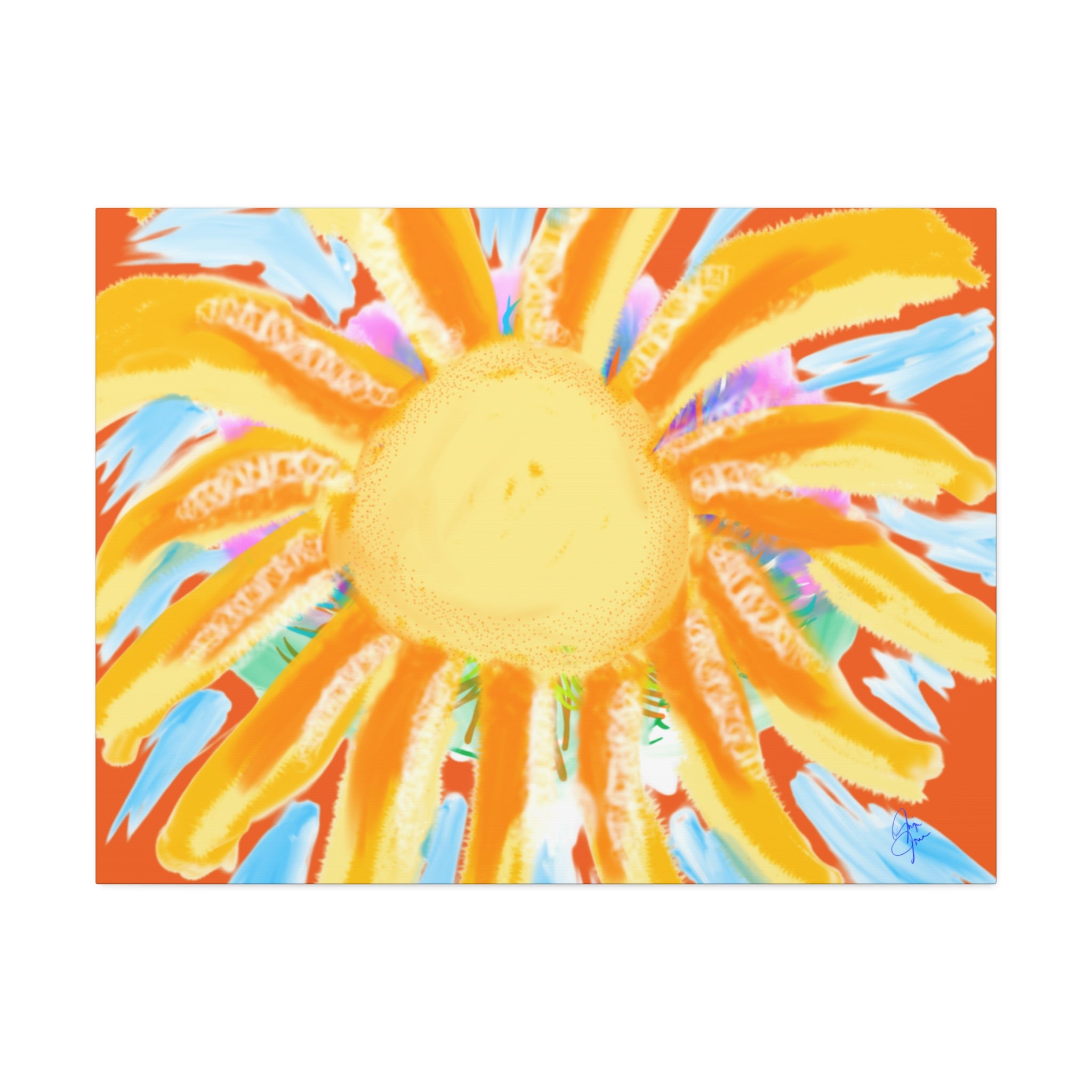 Sunburst Canvas Print — Bright Abstract Sunshine Wall Art (Stretched 1.5")