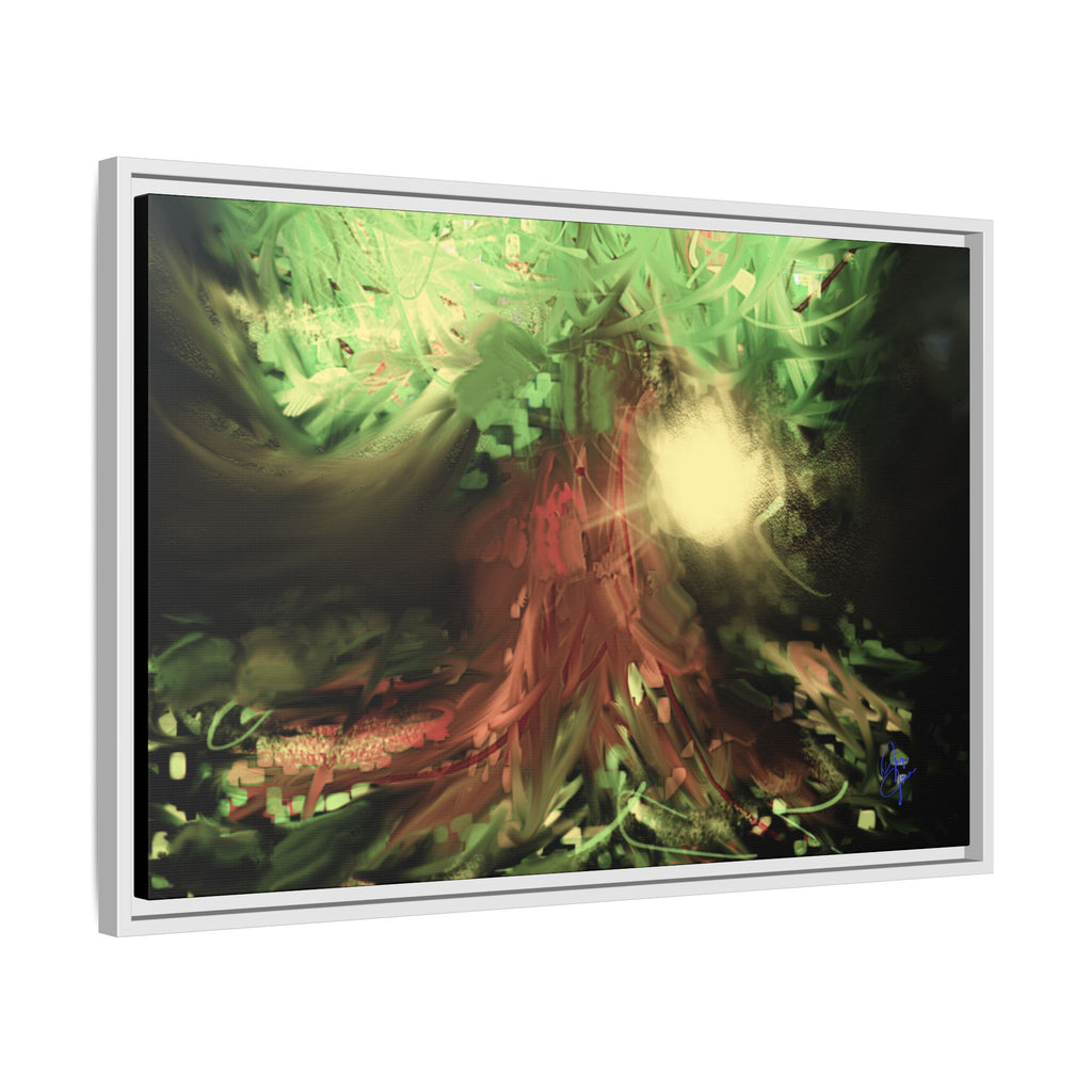 Sunset Tree Matte Canvas Framed Wall Art