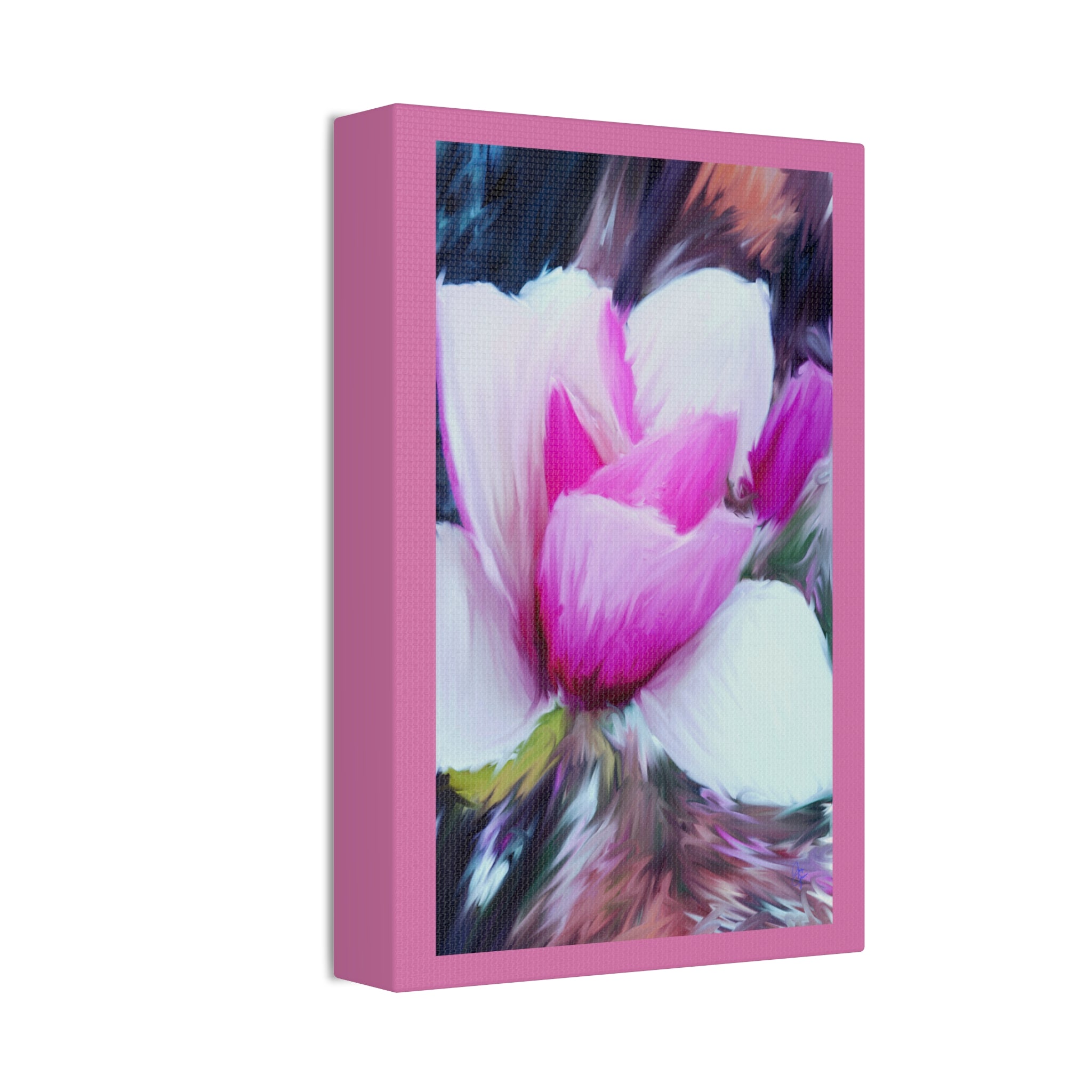 Pink Tulip Tree Abstract Canvas Wall Art — Stretched 1.5"