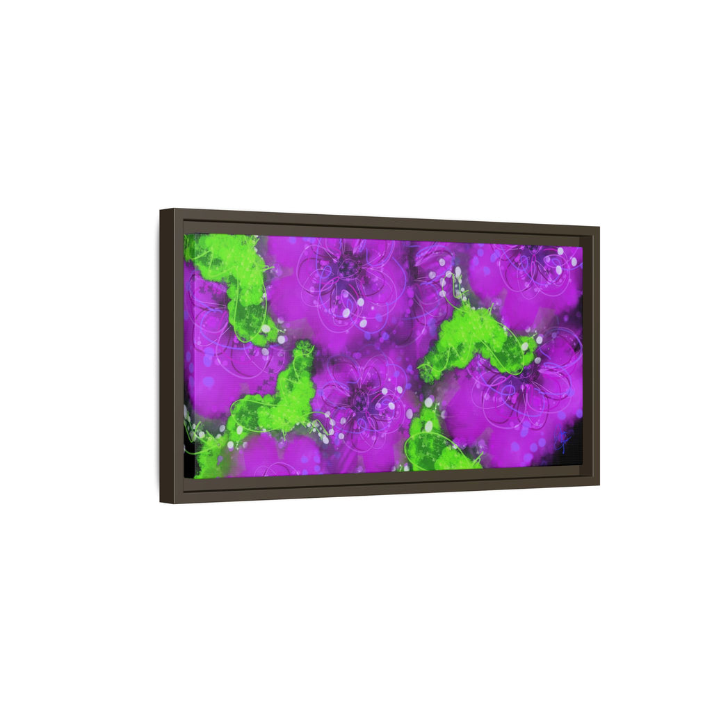 Framed Floral Canvas Print — Matte Multi-Color Blooms Wall Art