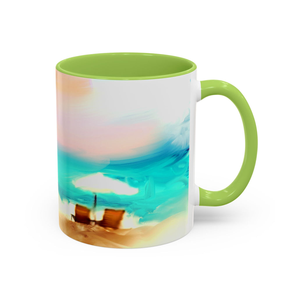 Beach Sunrise Accent Coffee Mug — Tropical Ocean Scene 11/15oz