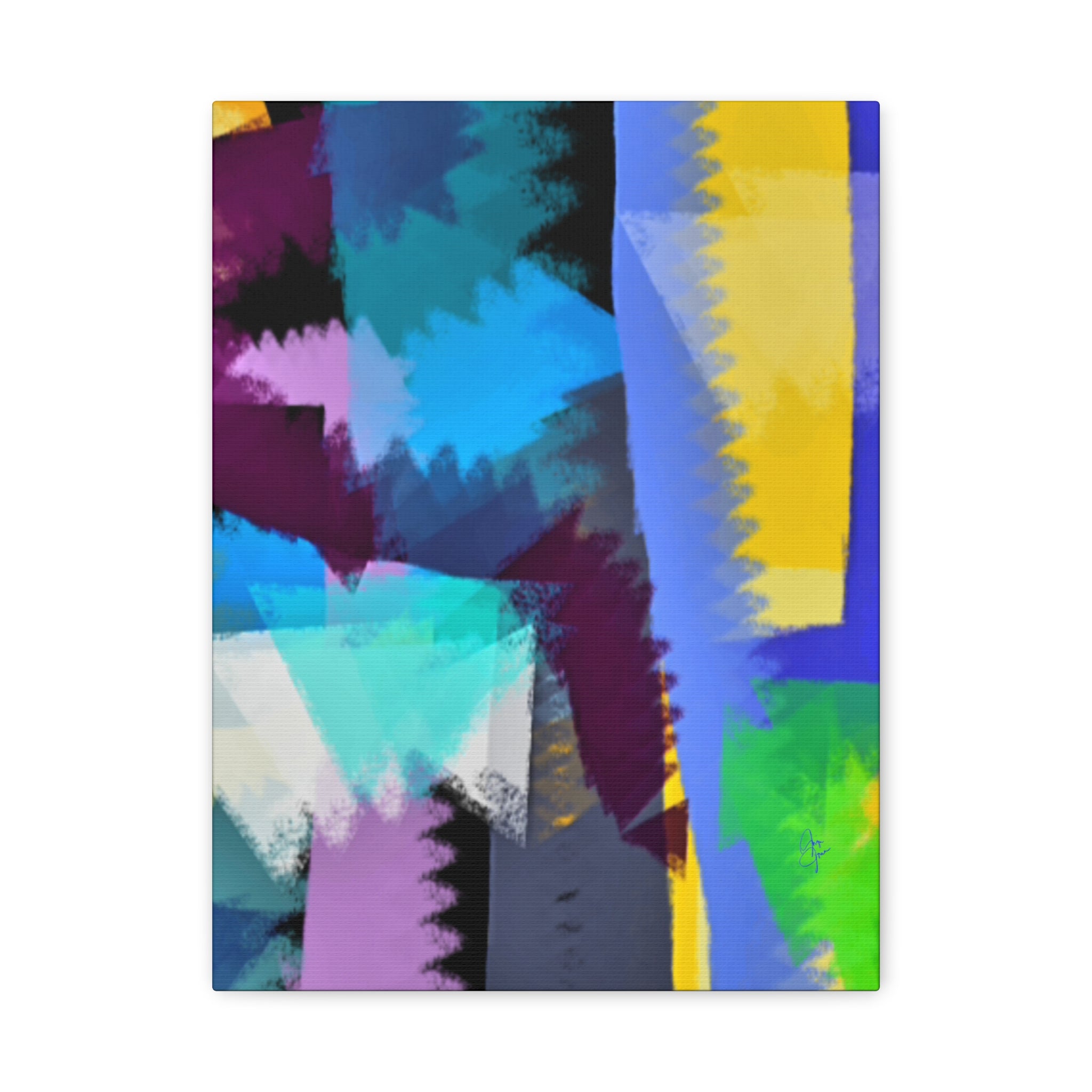 Abstract Color Burst Canvas Print — Vibrant Geometric Wall Art