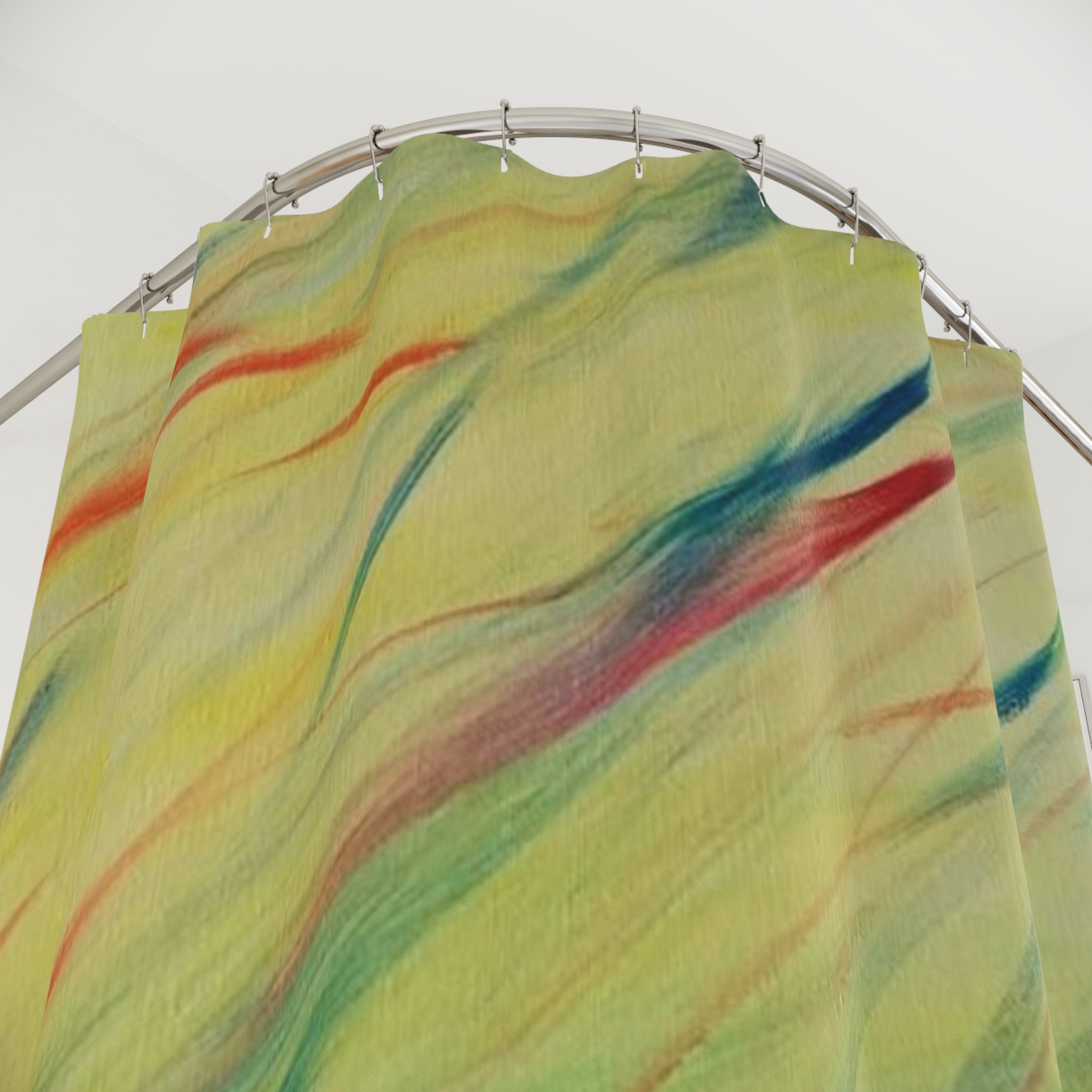 Abstract Watercolor Shower Curtain — Soft Pastel Swirl Bathroom Decor