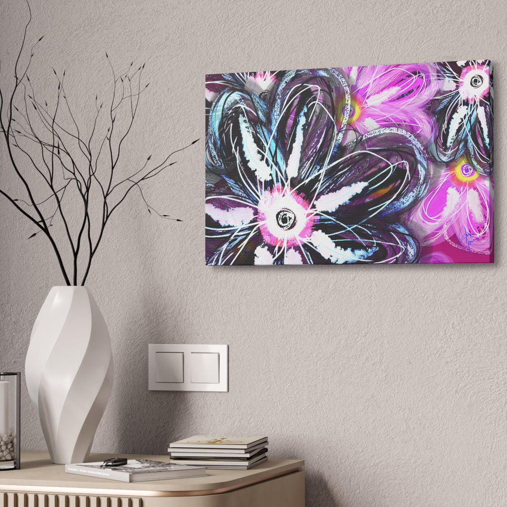 Floral Neon Abstract Canvas