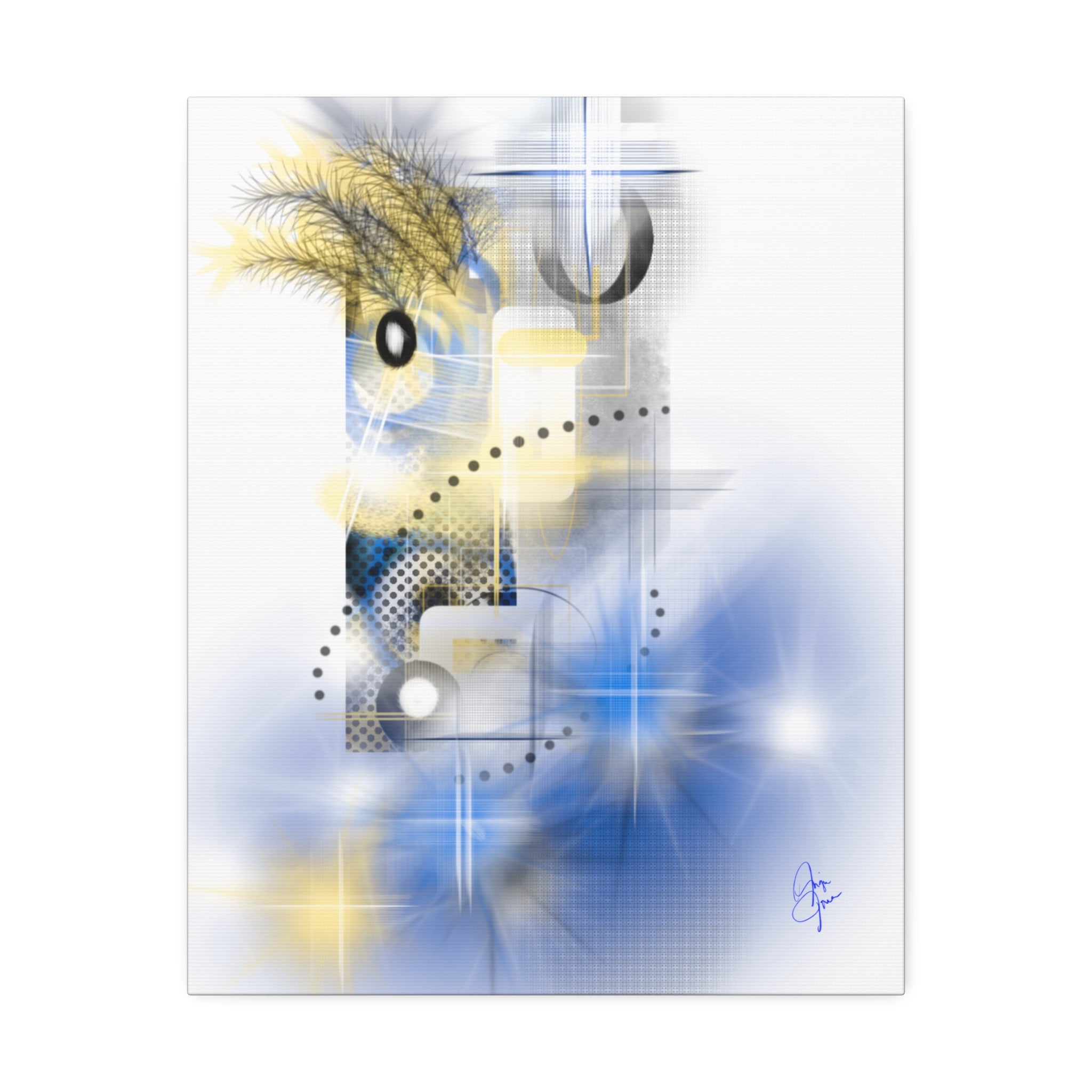 Abstract Parrot Canvas Stretched 1.5"