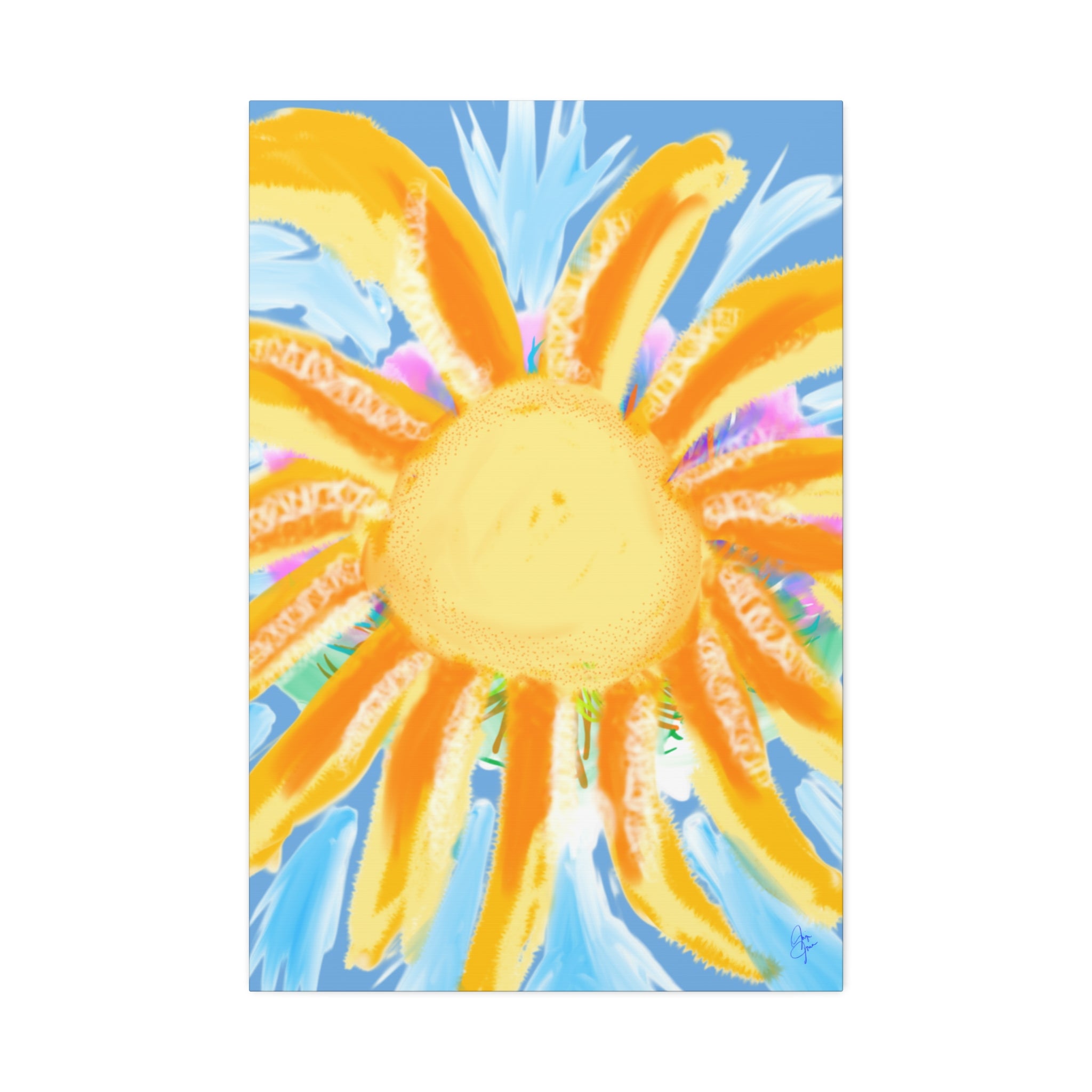 Sunburst Canvas Print — Bright Abstract Sunshine Wall Art (Stretched 1.5")