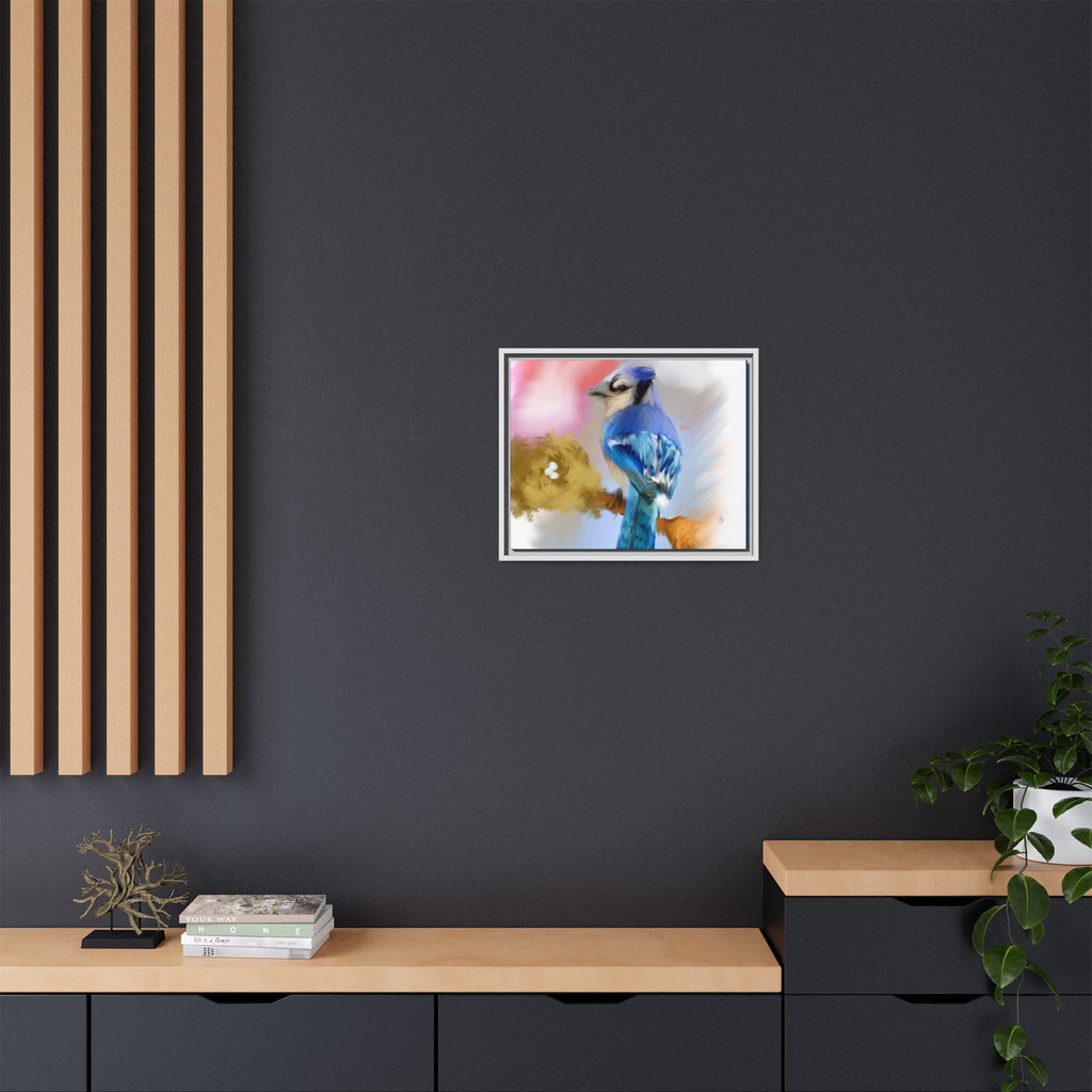 Blue Jay Art Print — Framed Matte Canvas Wall Art