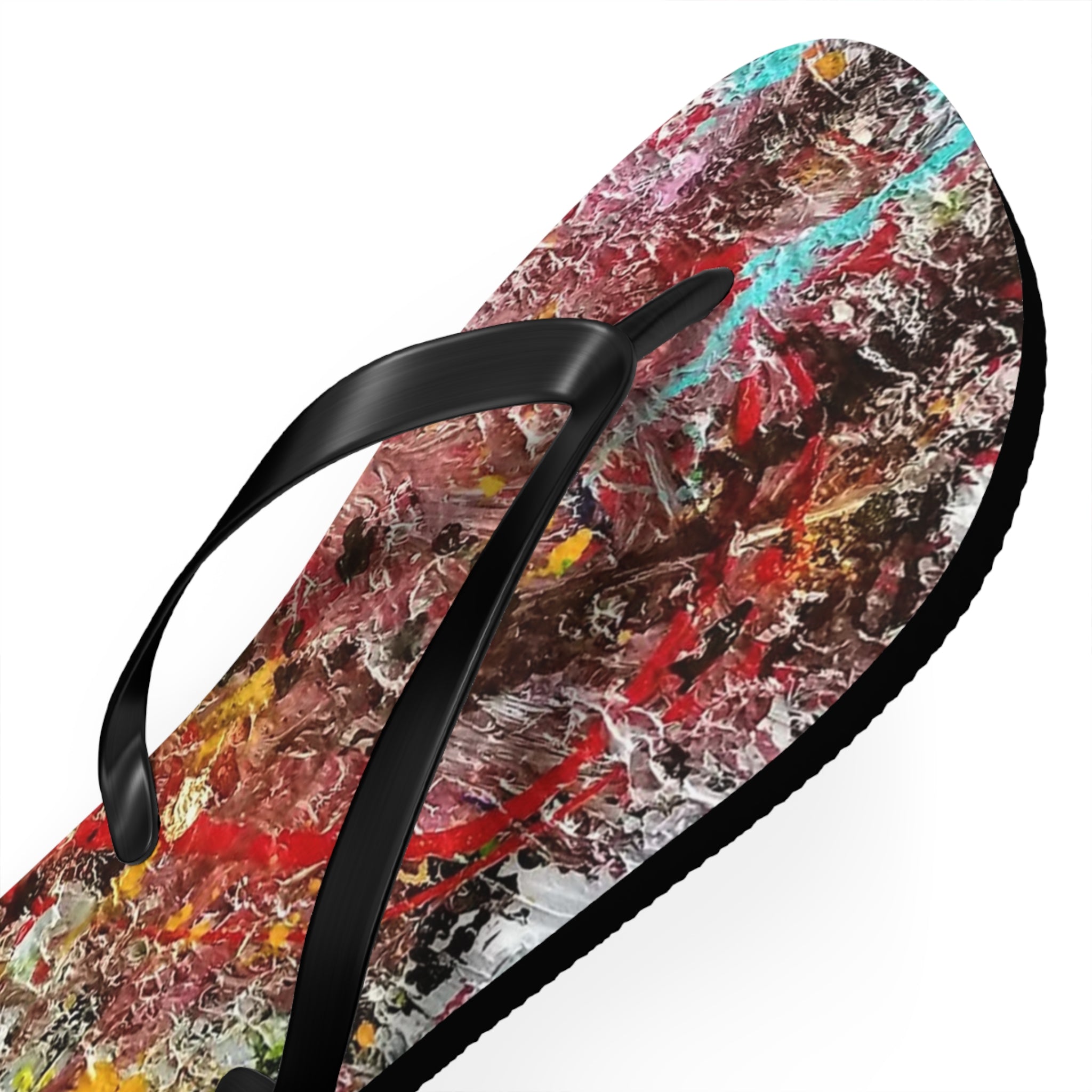 Artistic Abstract Flip Flops — Colorful Graffiti Texture Sandals