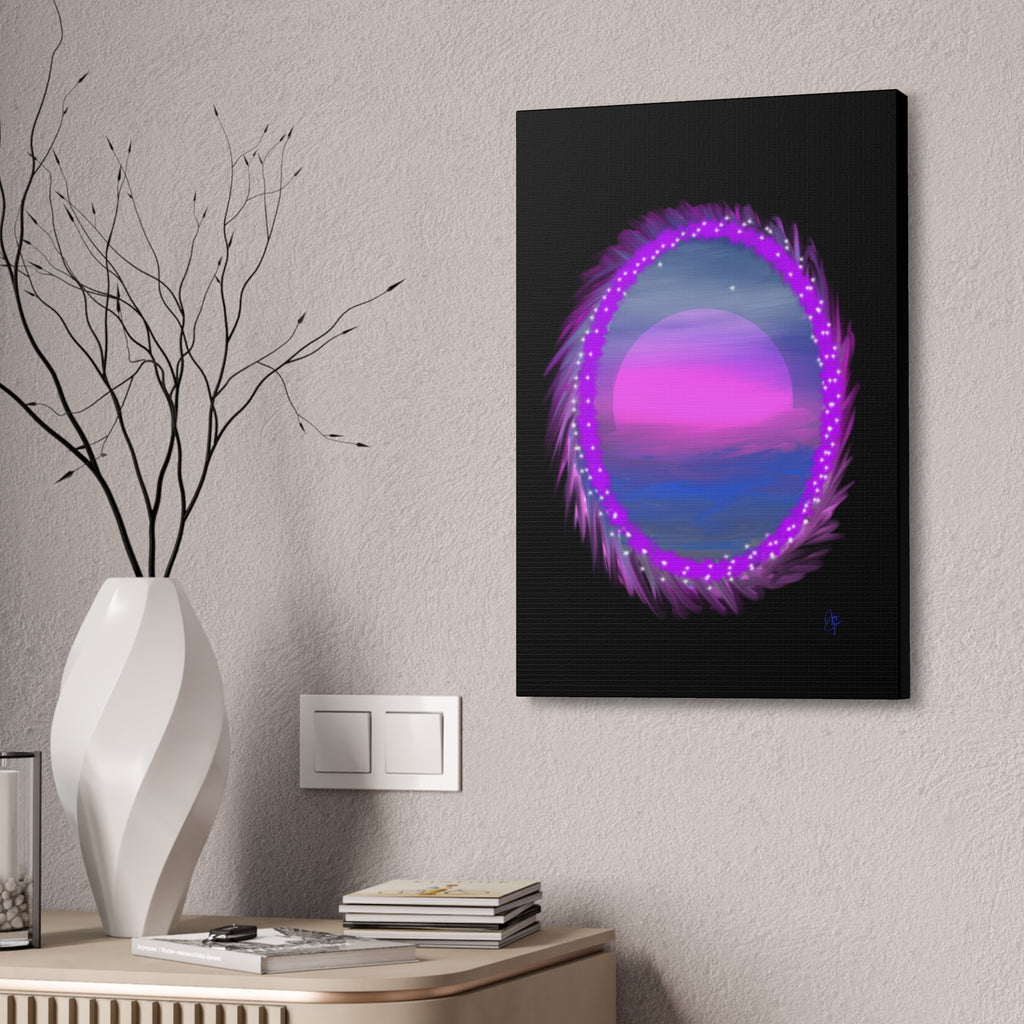 Stretched Canvas - Neon Dream Portal Sunset Wall Art