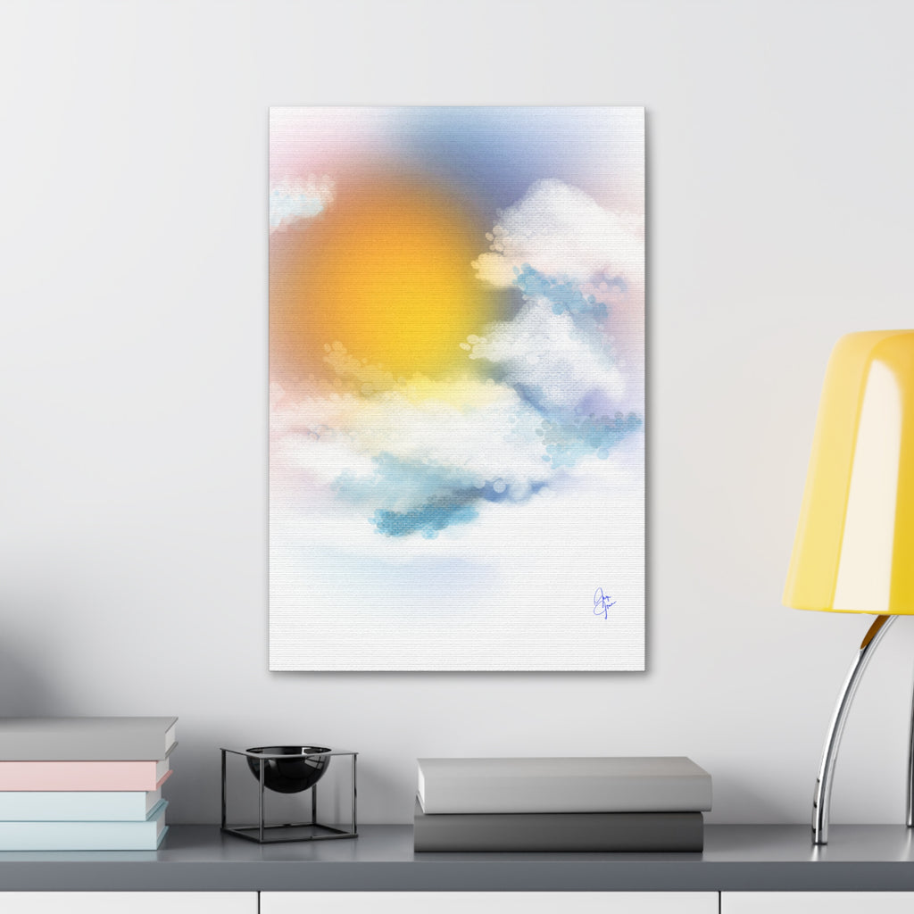 Sunrise Sky Canvas Print — Soft Cloud Wall Art, Serene Morning Decor