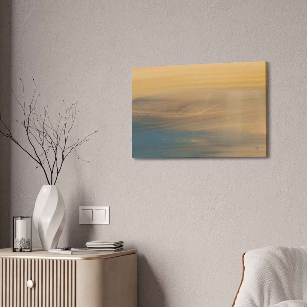 Sunset Blur Abstract Canvas Print – Warm Coastal Wall Art