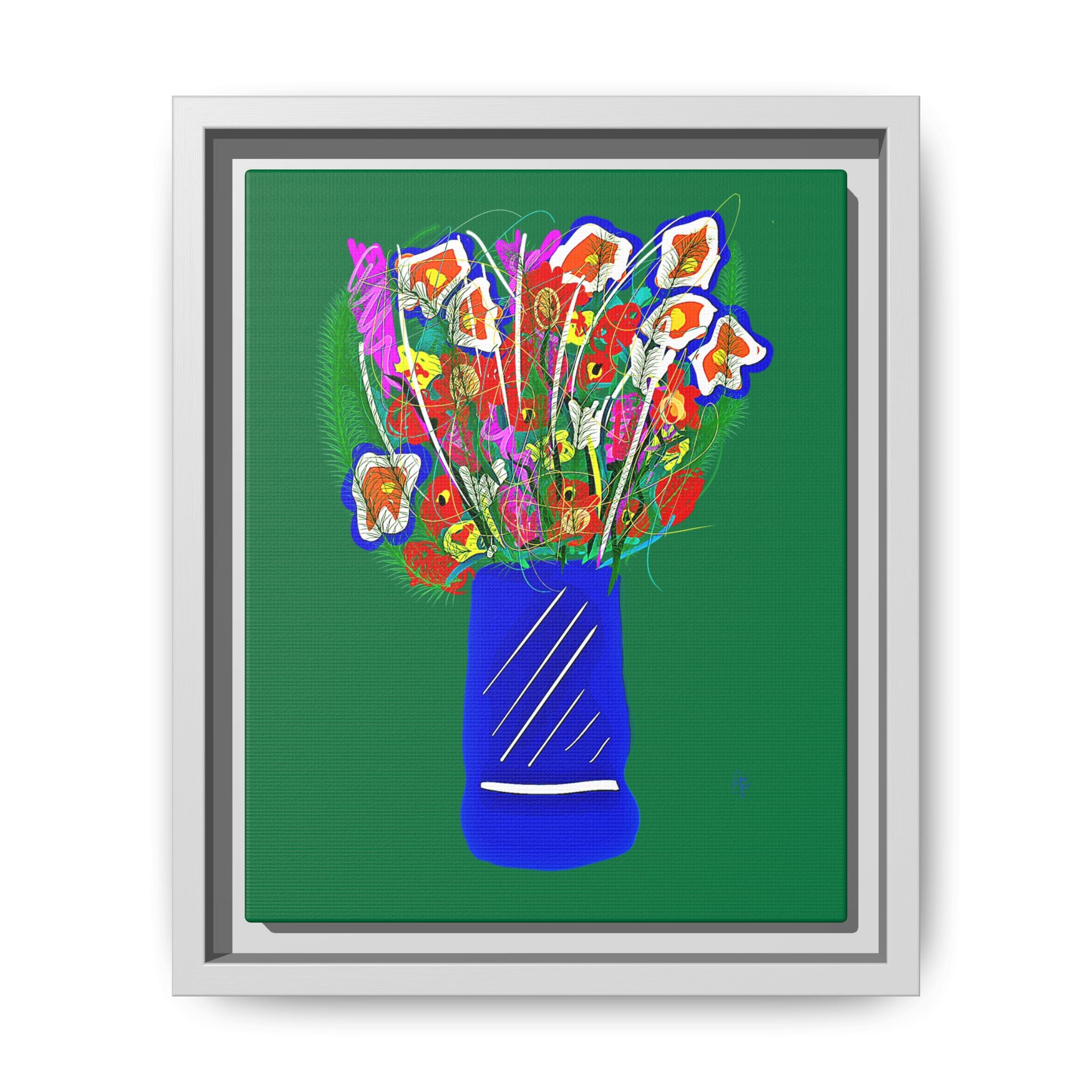 Floral Bouquet Matte Canvas Print — Framed Wall Art