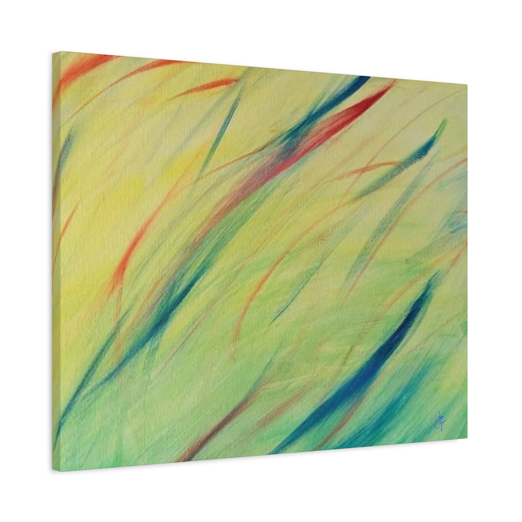 Abstract Windblown Grasses Matte Canvas Wall Art