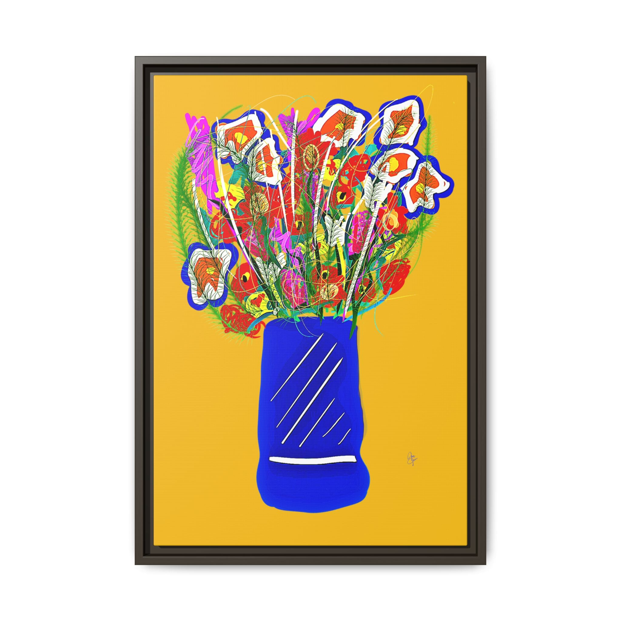 Floral Bouquet Matte Canvas Print — Framed Wall Art