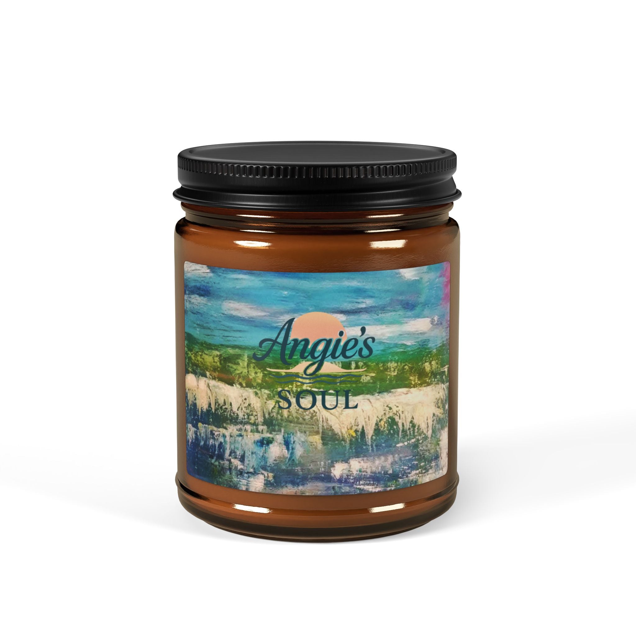 Amber Jar Soy Candle — Angie's Coastal Breeze Scent (Multi-Size)